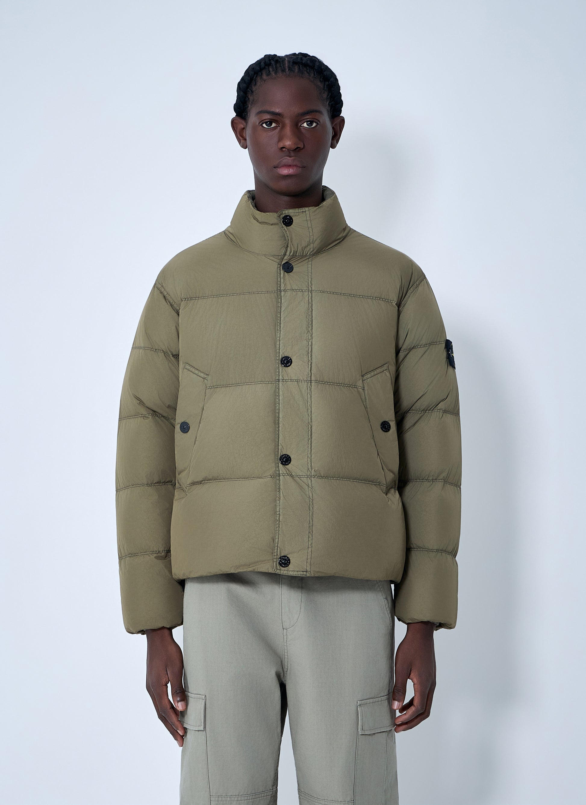 Stone Island Men Logo Patch Bomber Jacket STONE ISLAND
