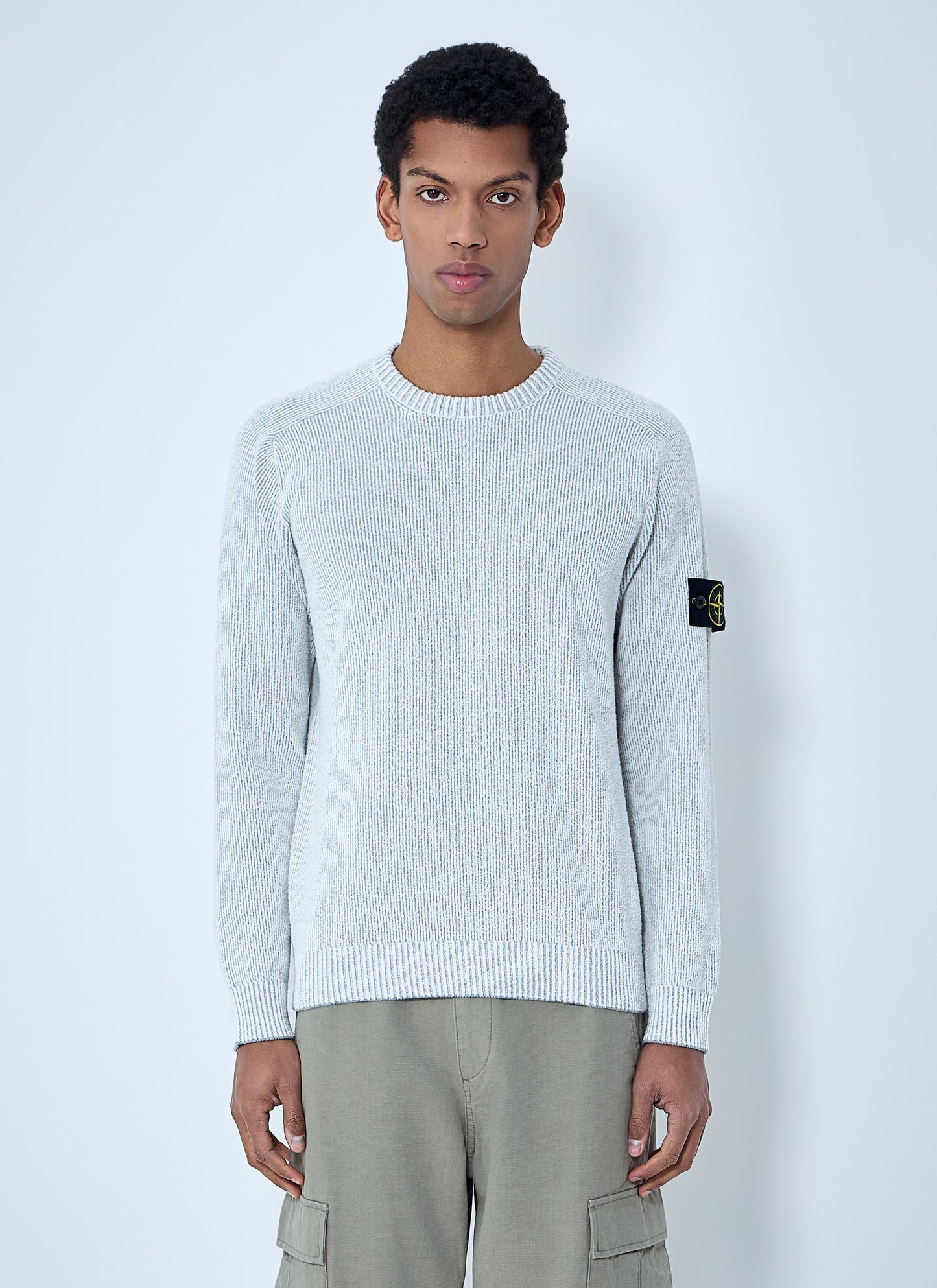 Stone Island Men Ribbed Knit Crewneck Sweater STONE ISLAND