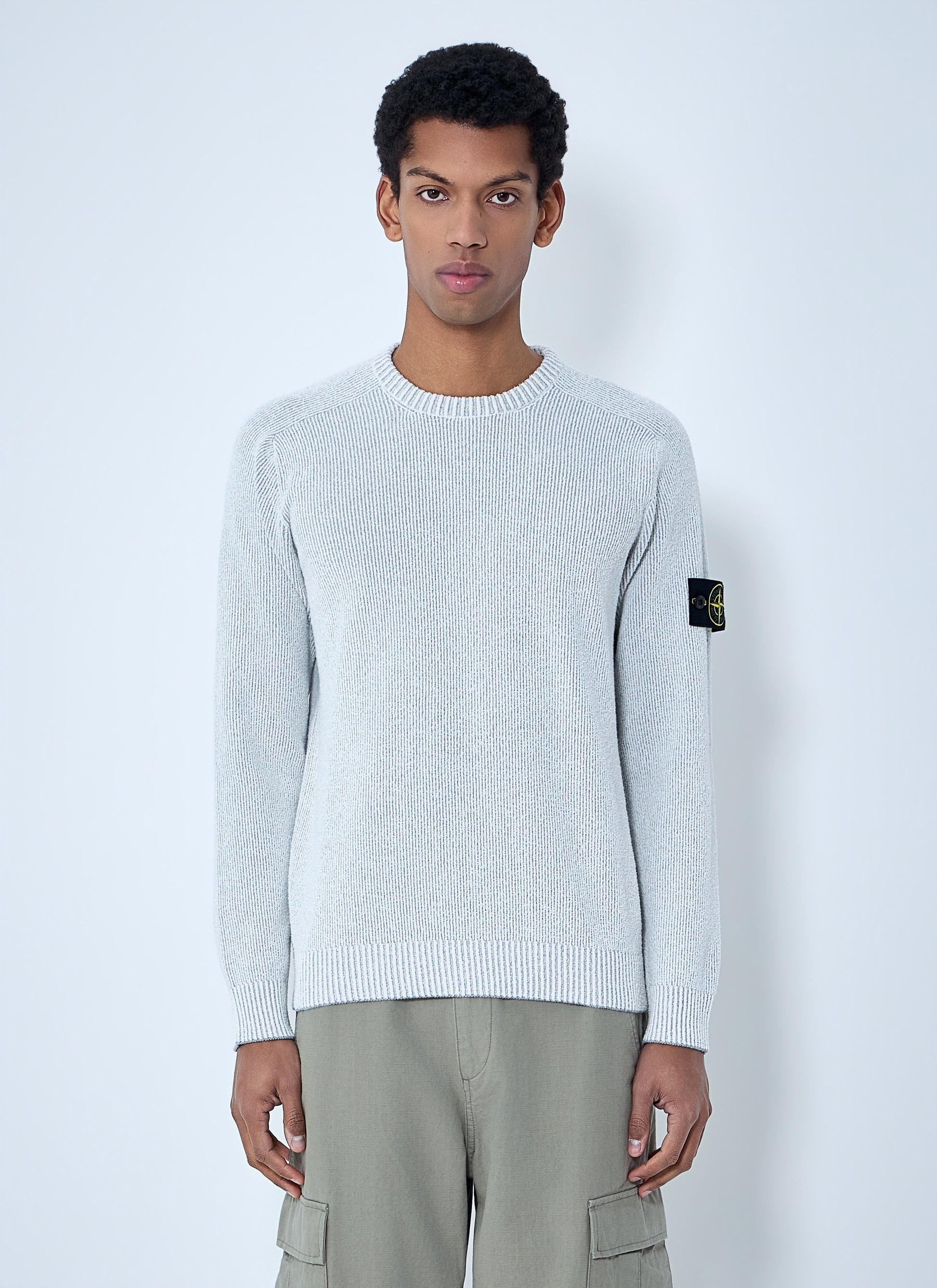 Stone Island Men Ribbed Knit Crewneck Sweater STONE ISLAND