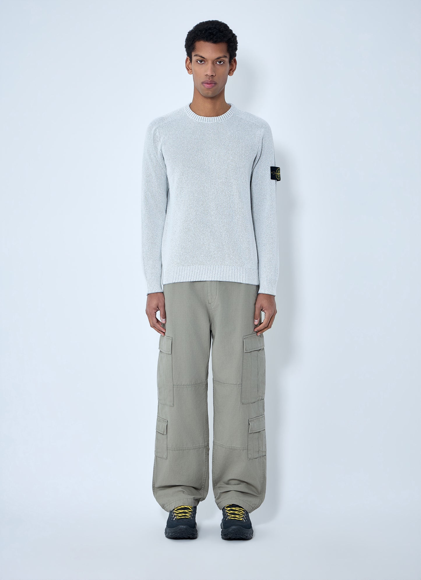 Stone Island Men Ribbed Knit Crewneck Sweater STONE ISLAND