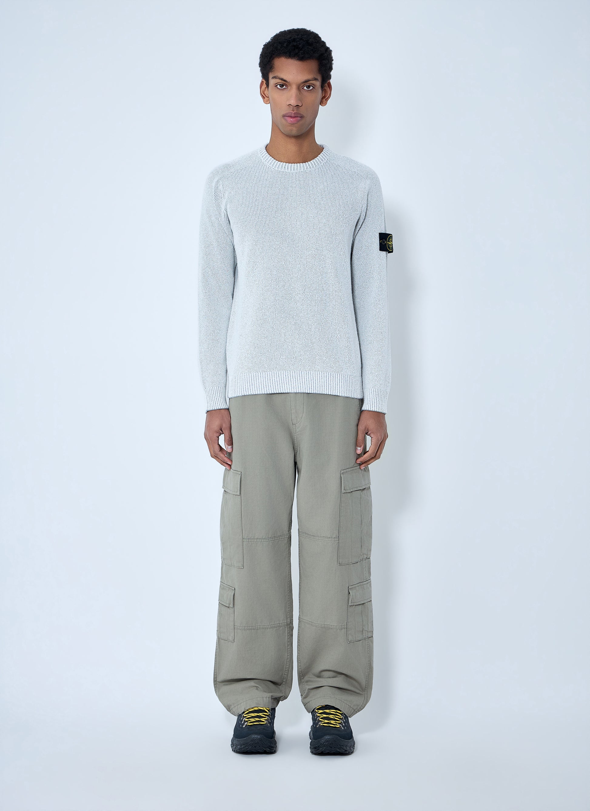Stone Island Men Ribbed Knit Crewneck Sweater STONE ISLAND