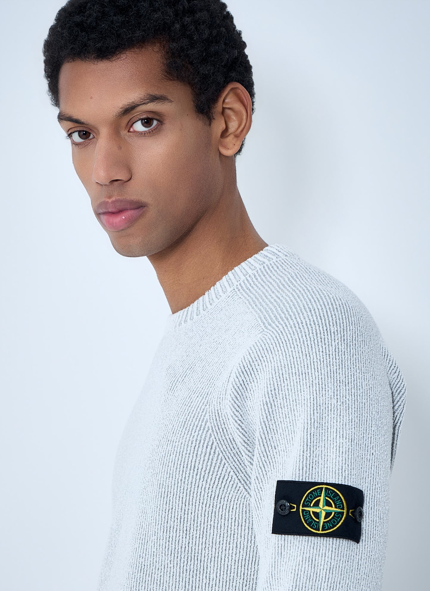 Stone Island Men Ribbed Knit Crewneck Sweater STONE ISLAND