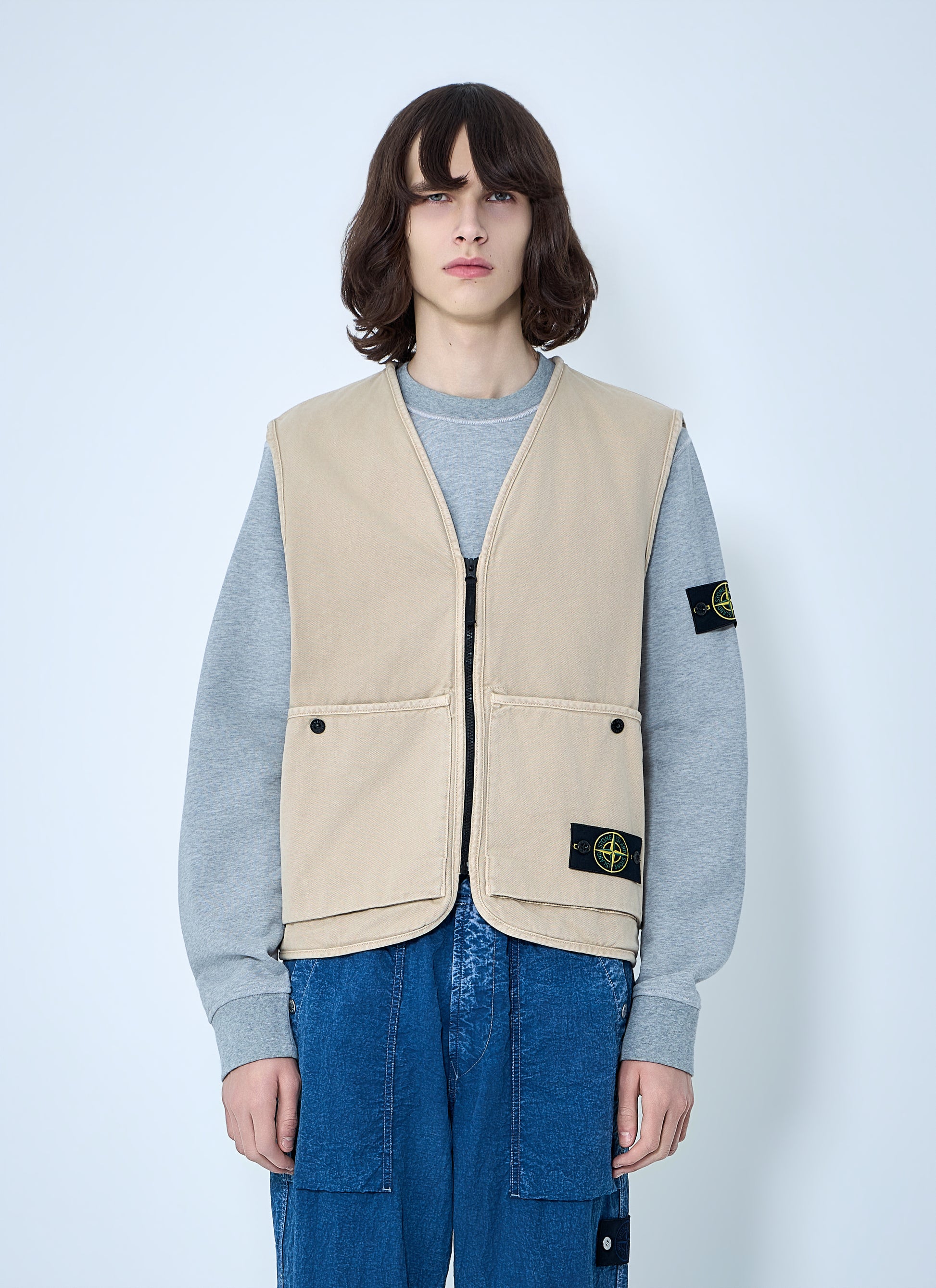 Stone Island Men Cotton Twill Utility Vest STONE ISLAND