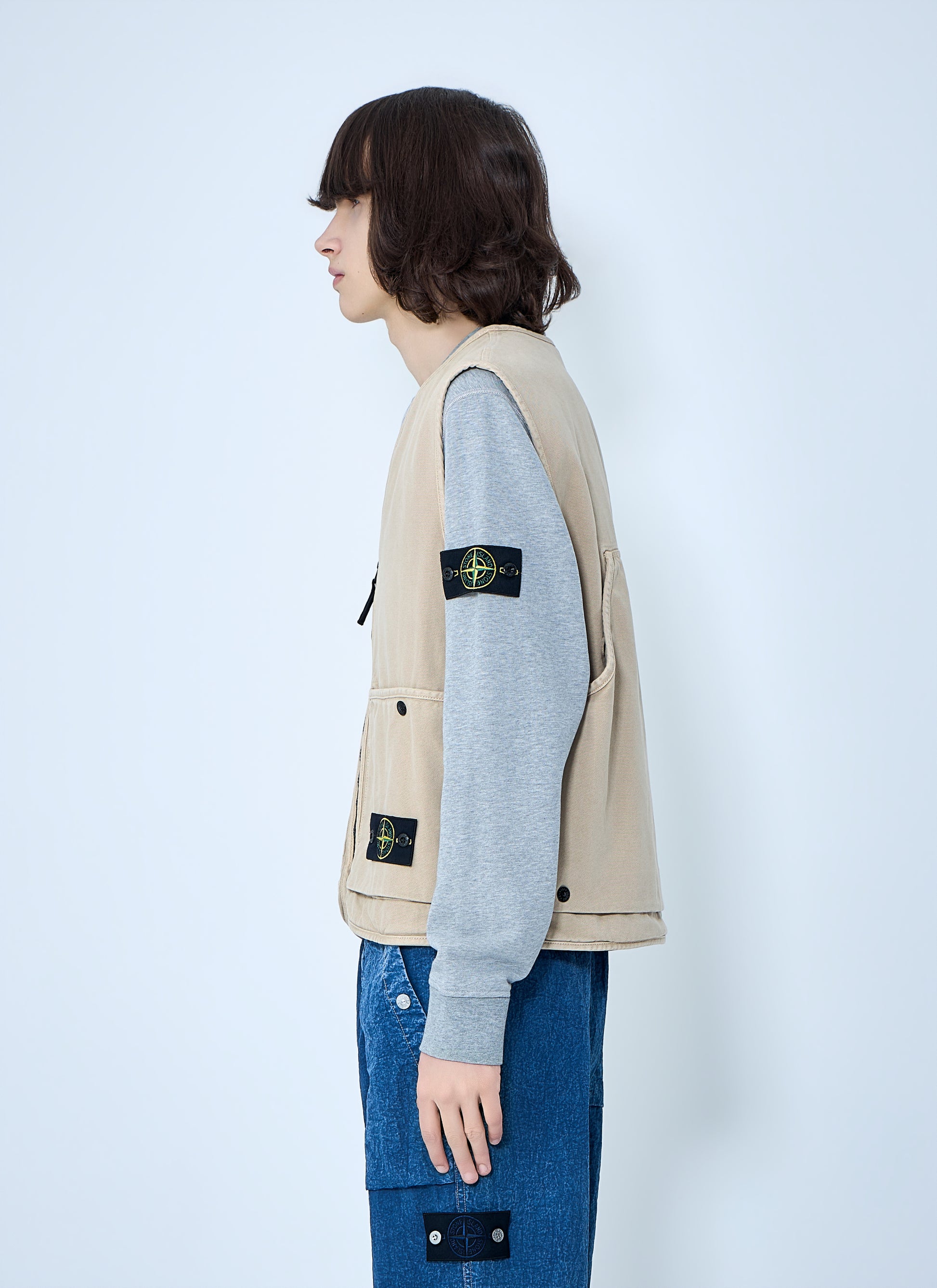 Stone Island Men Cotton Twill Utility Vest STONE ISLAND