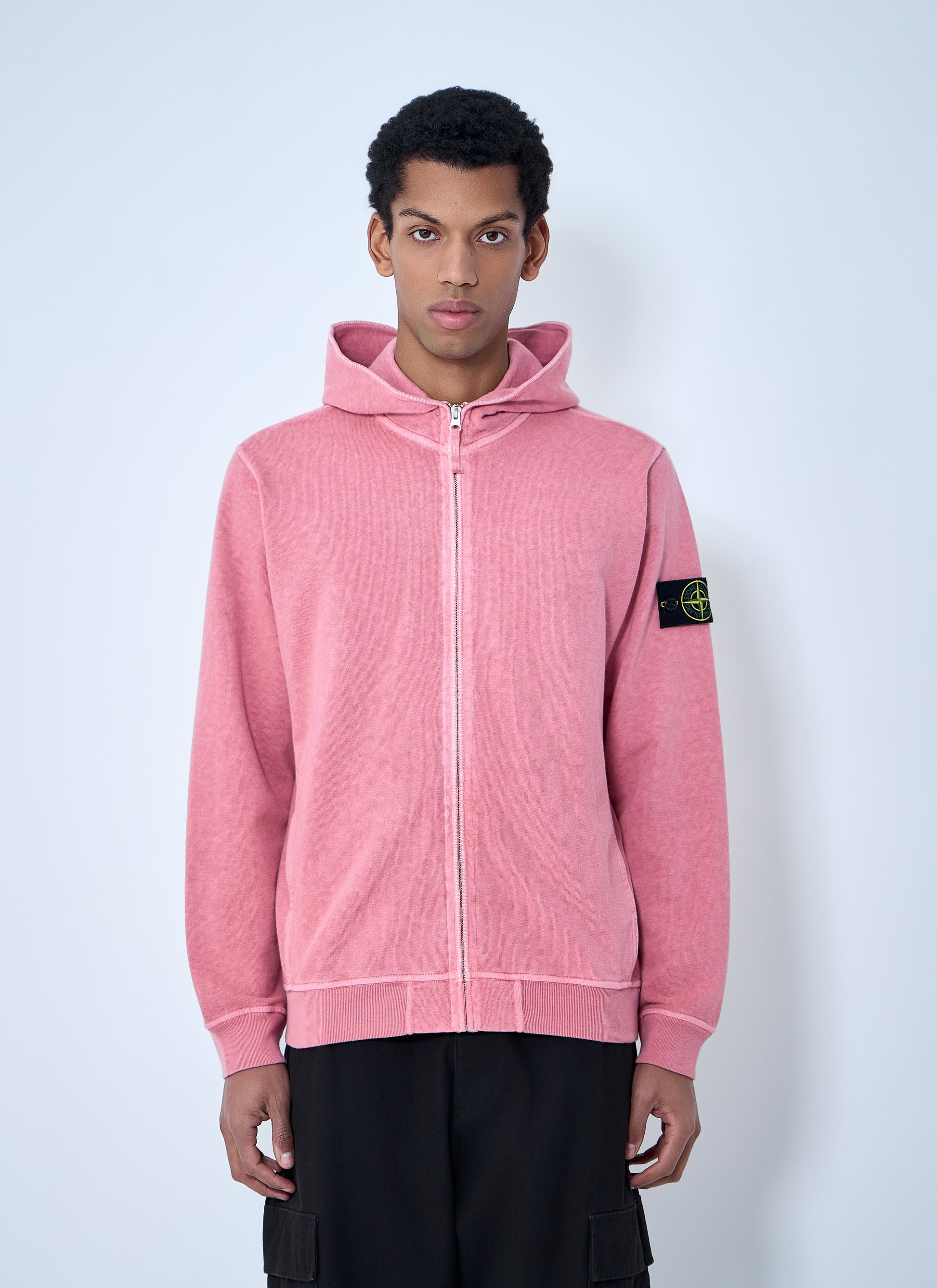 Stone Island Men Logo Patch Hooded Sweatshirt STONE ISLAND