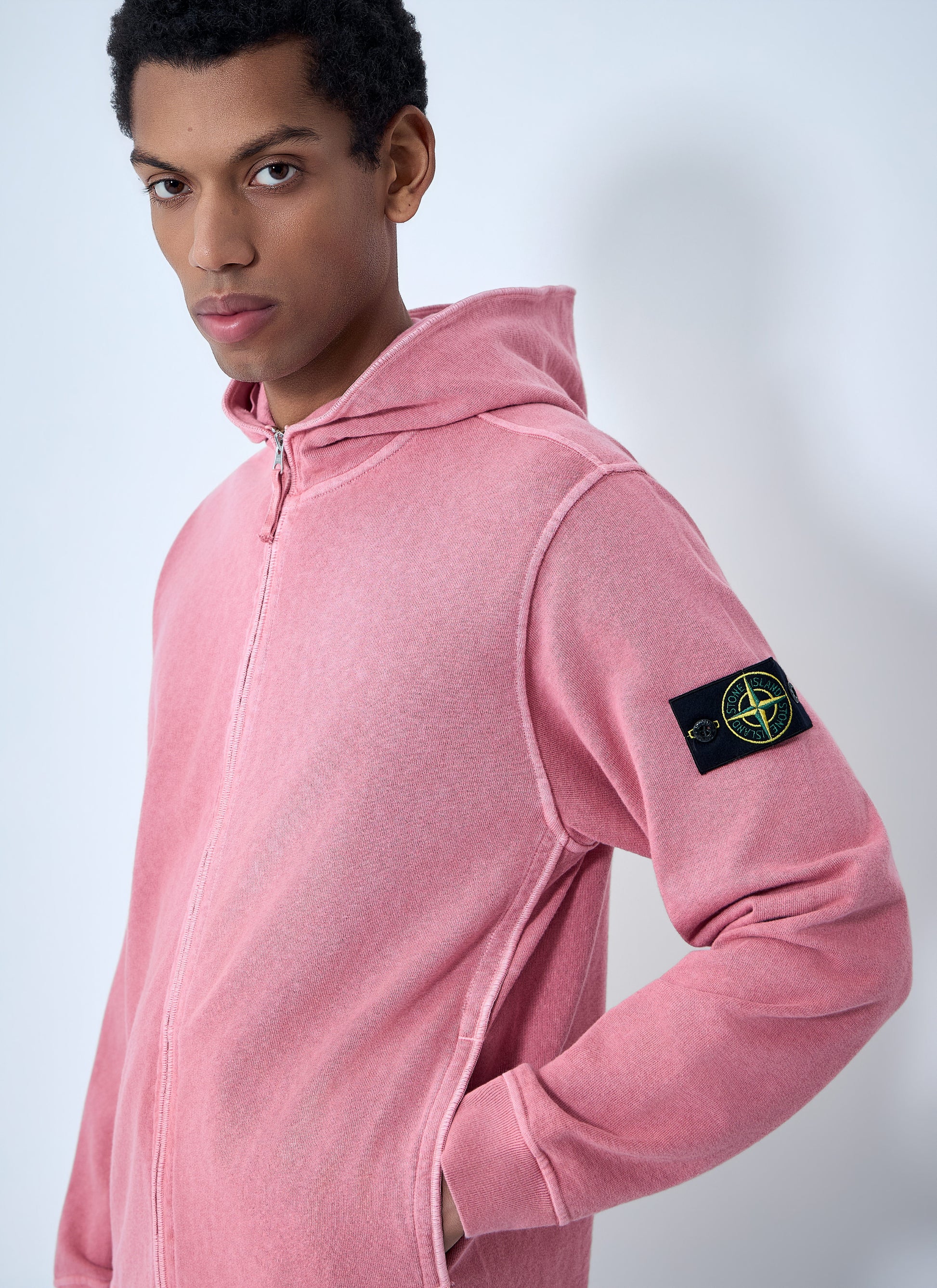Stone Island Men Logo Patch Hooded Sweatshirt STONE ISLAND