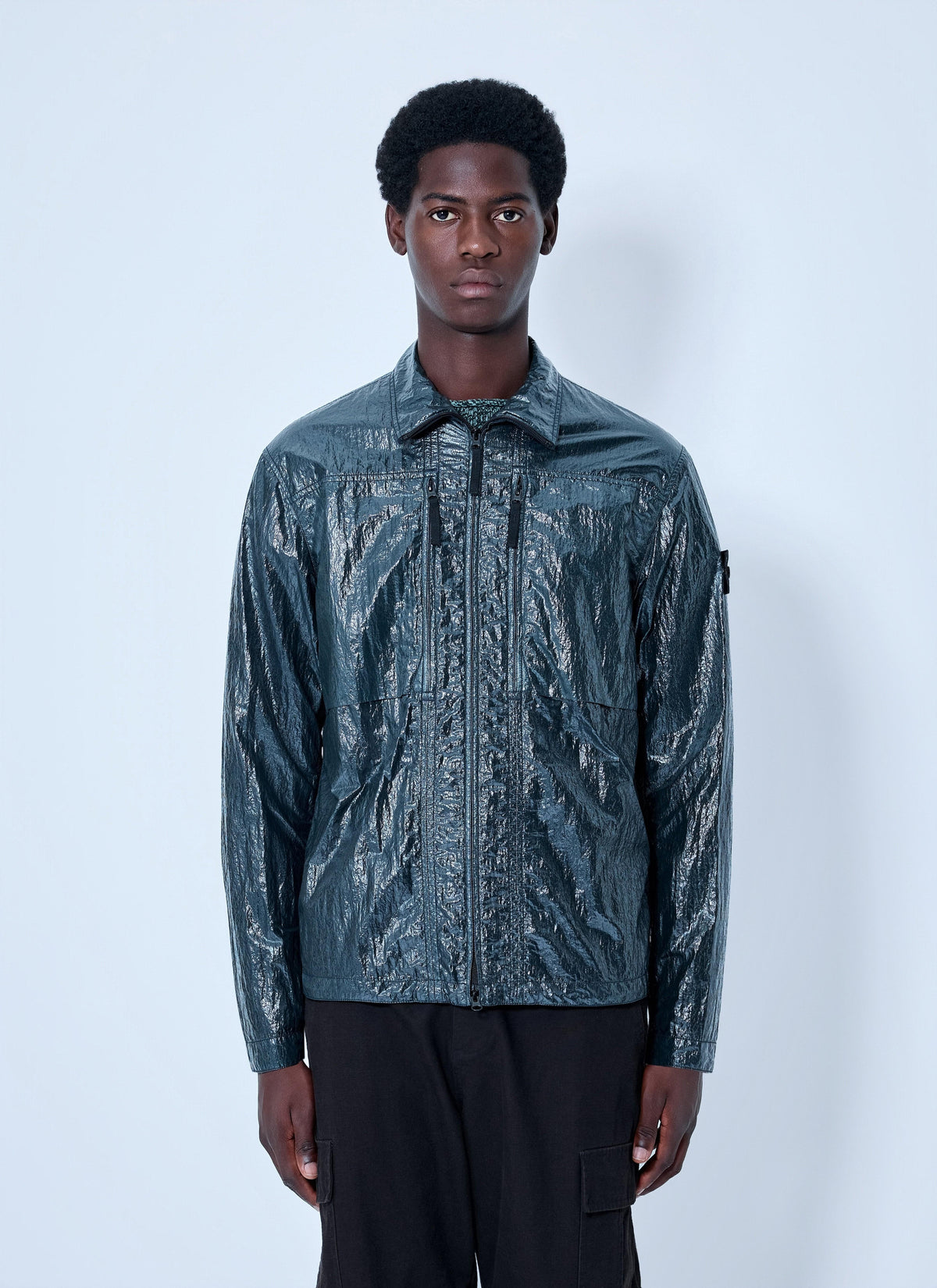 Stone Island Men Crinkle-Effect Shirt STONE ISLAND