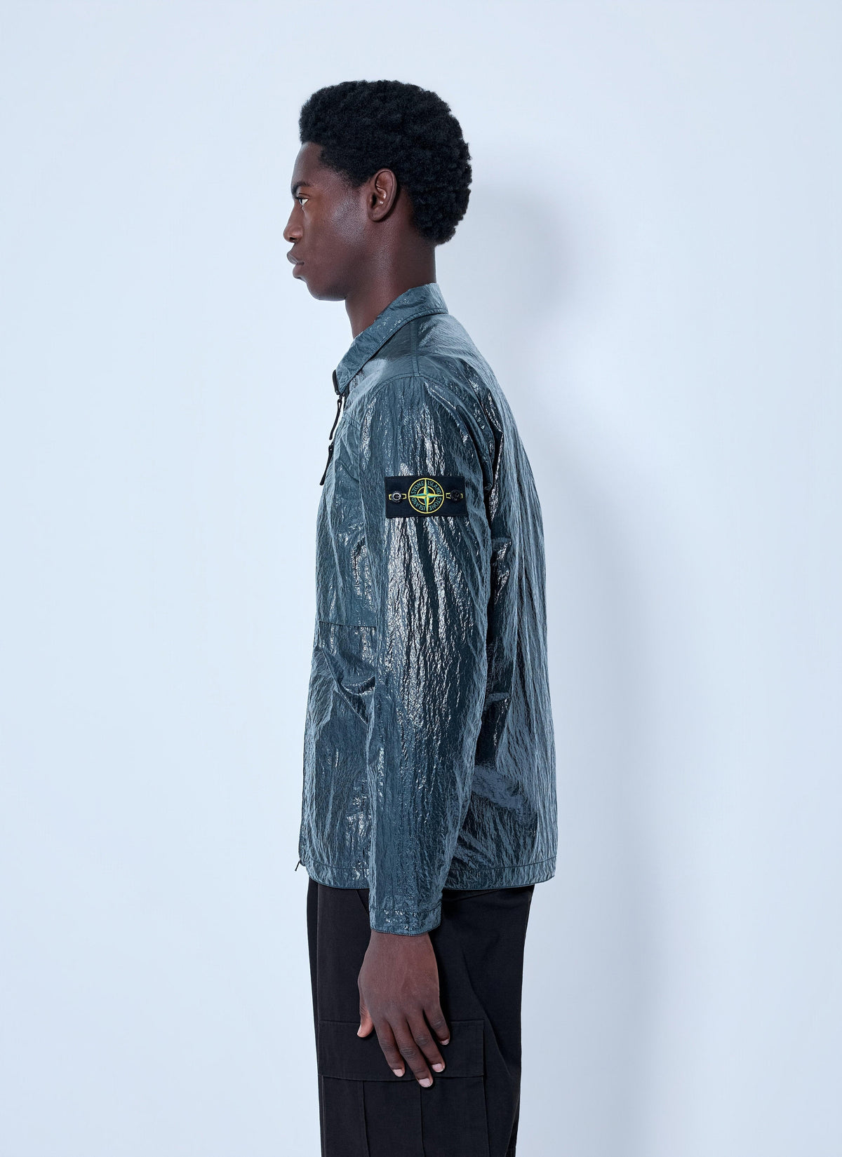 Stone Island Men Crinkle-Effect Shirt STONE ISLAND