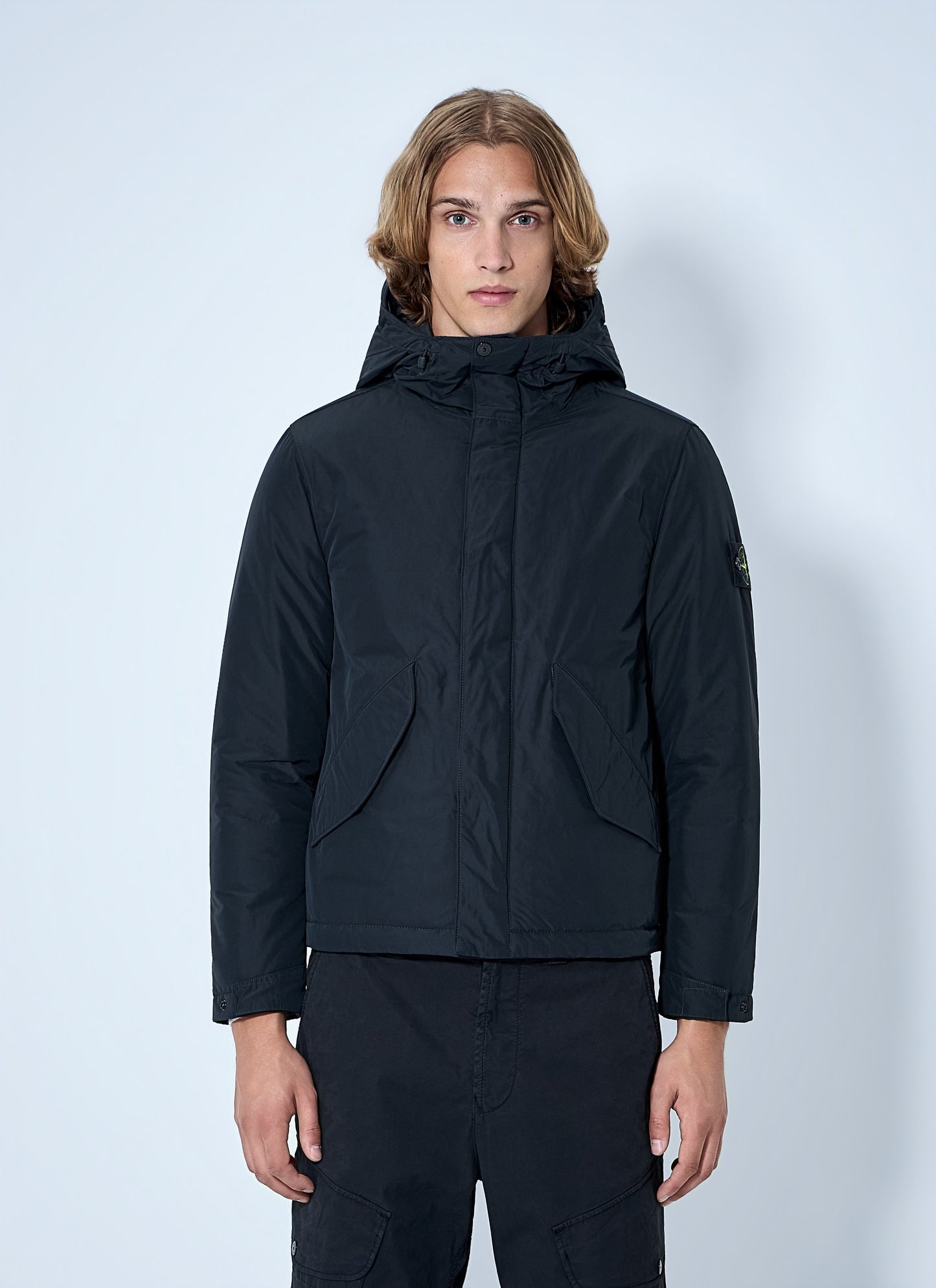 Stone Island Men Hooded Jacket With Patch Detail STONE ISLAND