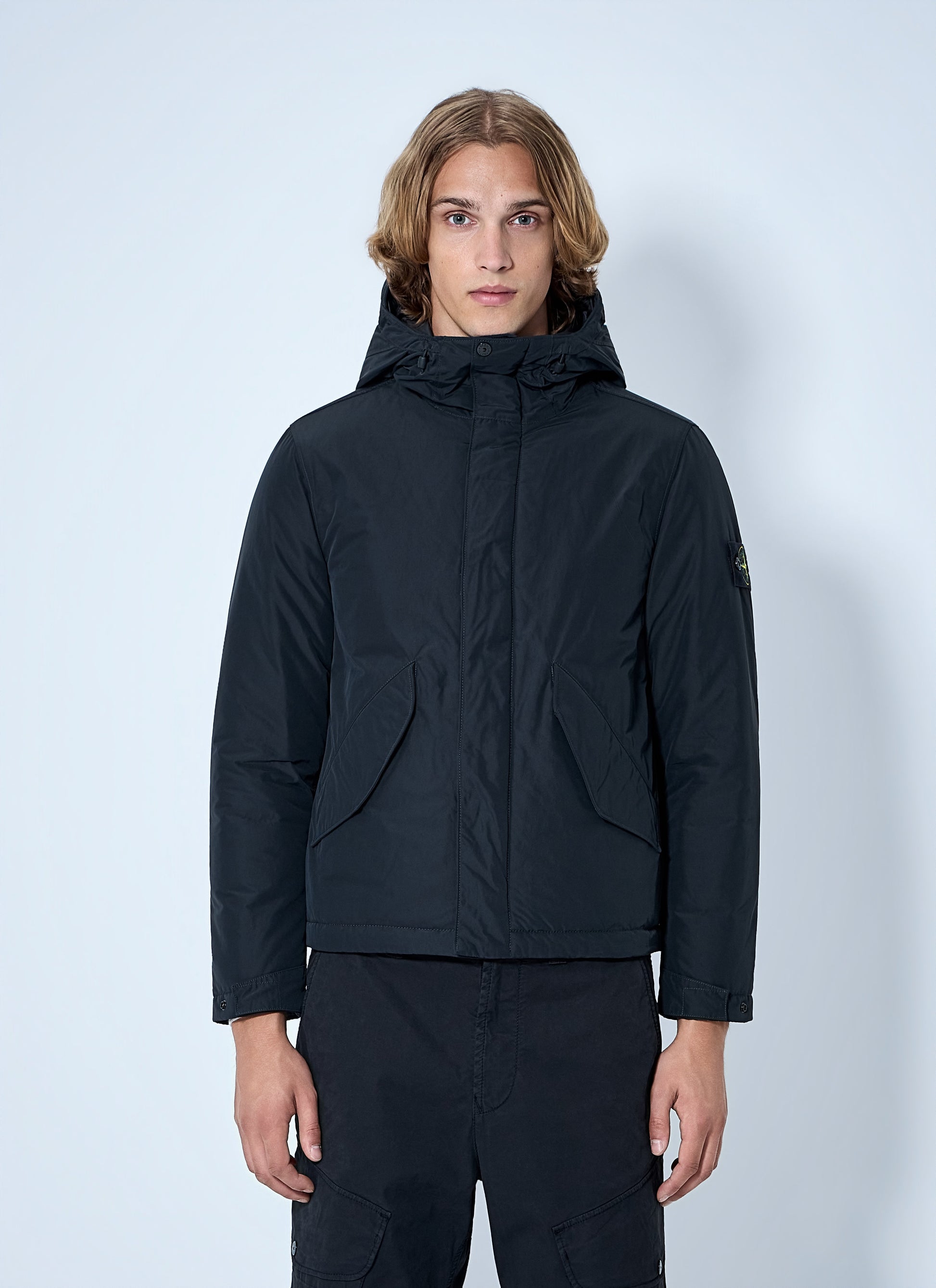 Stone Island Men Hooded Jacket With Patch Detail STONE ISLAND