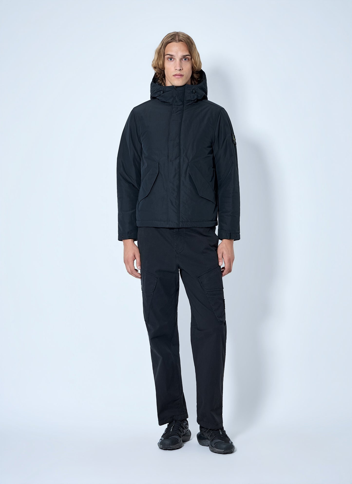 Stone Island Men Hooded Jacket With Patch Detail STONE ISLAND