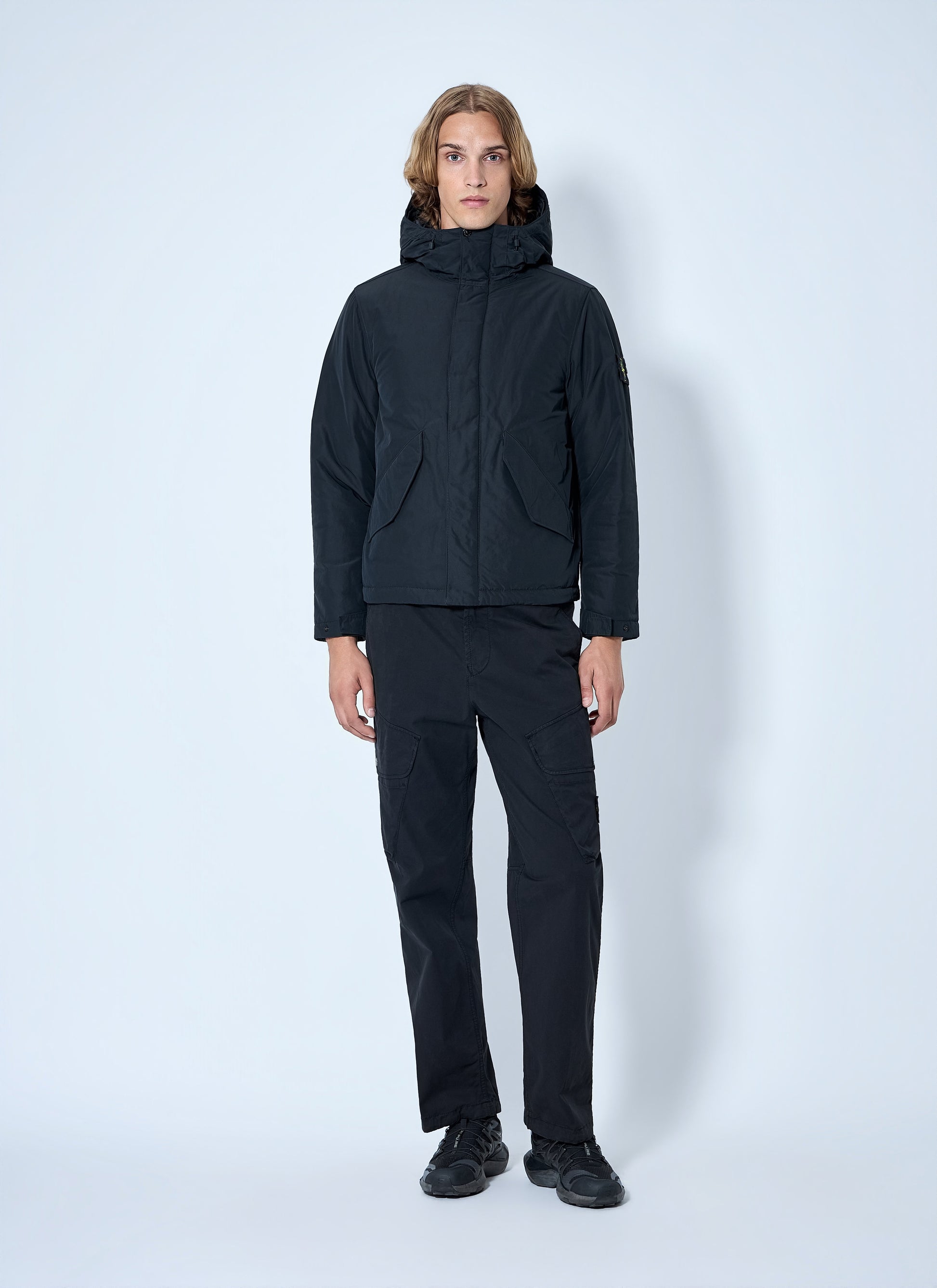 Stone Island Men Hooded Jacket With Patch Detail STONE ISLAND