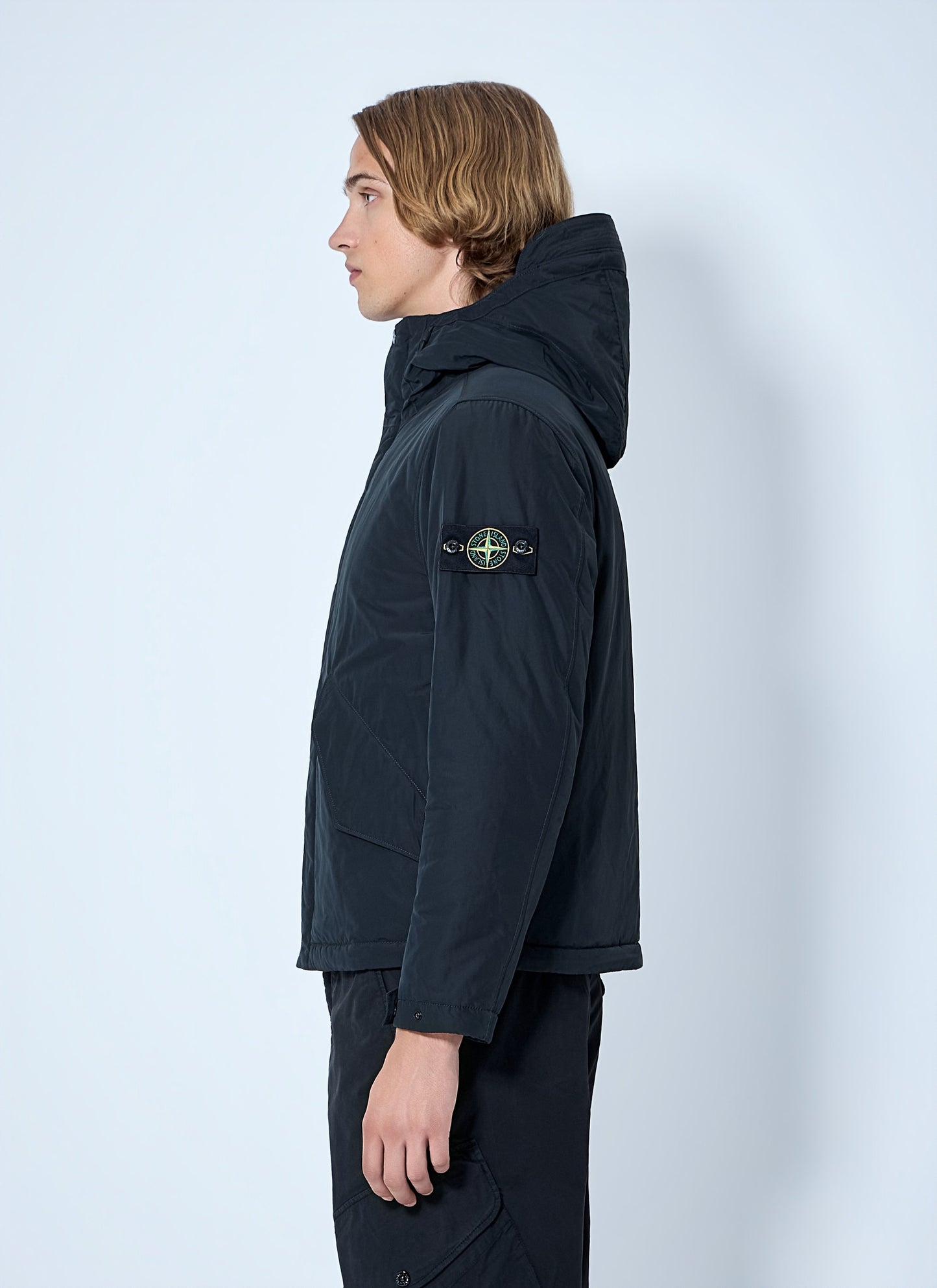 Stone Island Men Hooded Jacket With Patch Detail STONE ISLAND