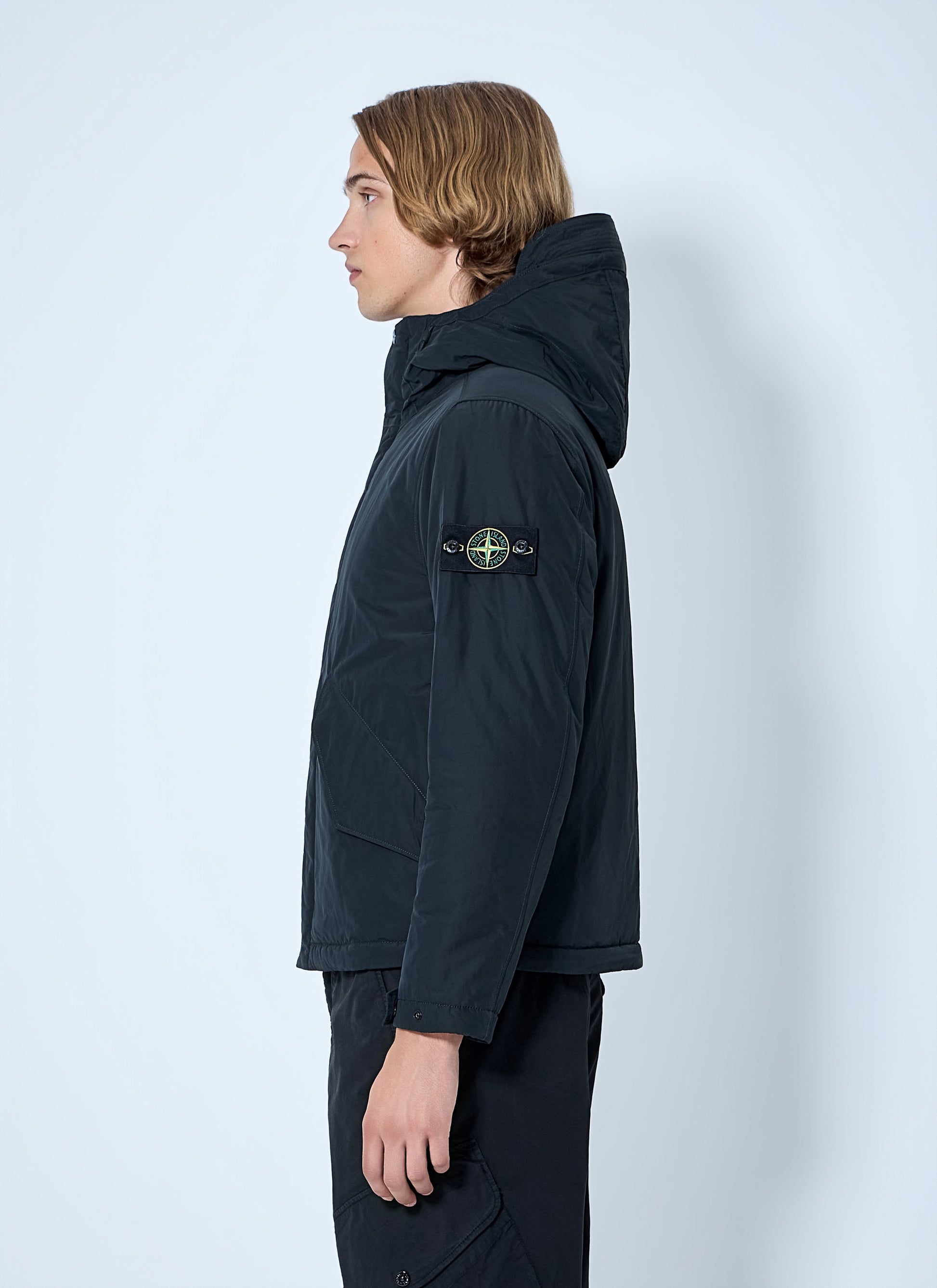 Stone Island Men Hooded Jacket With Patch Detail STONE ISLAND