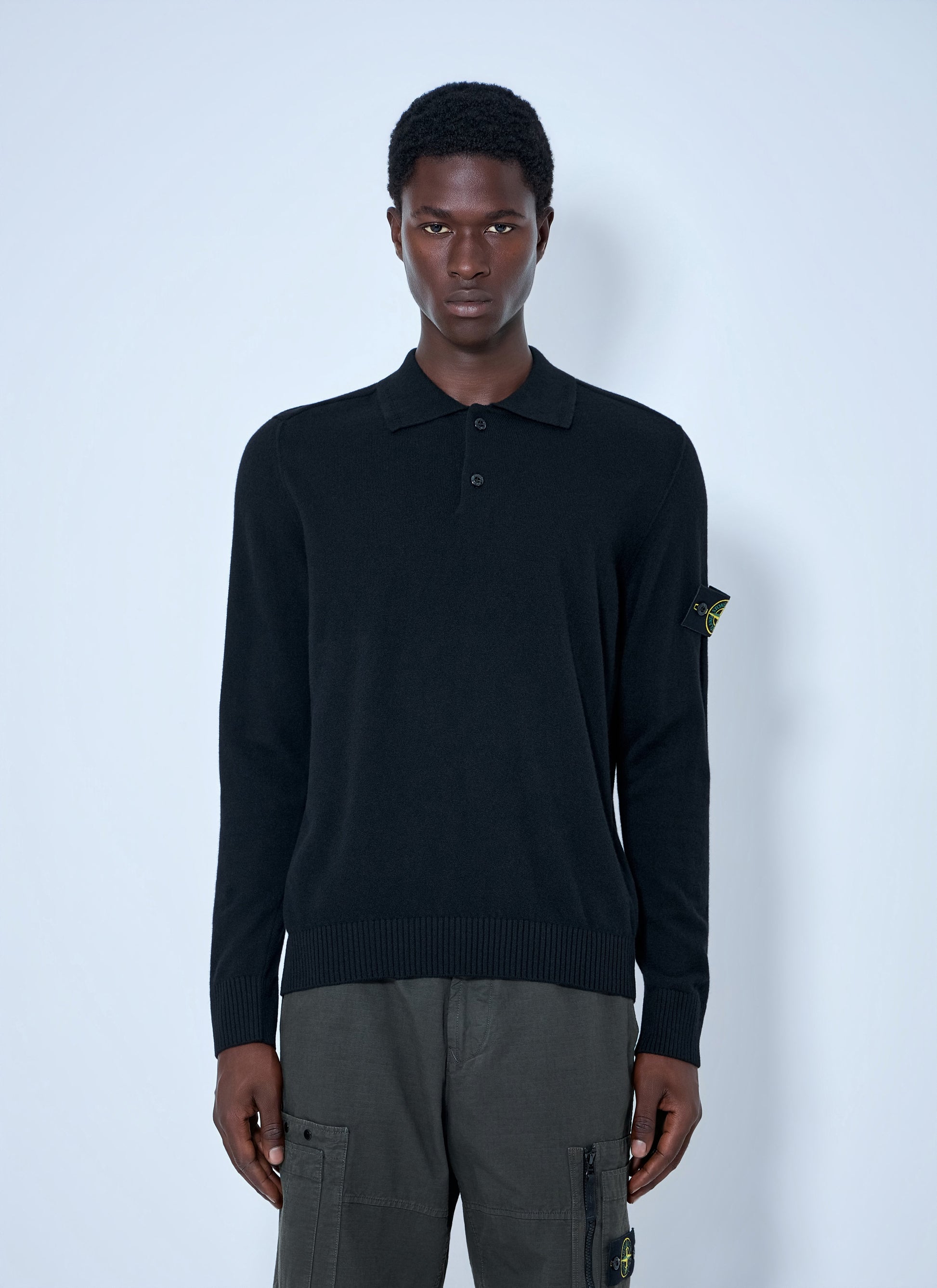 Stone Island Men Long Sleeve Polo Knit STONE ISLAND