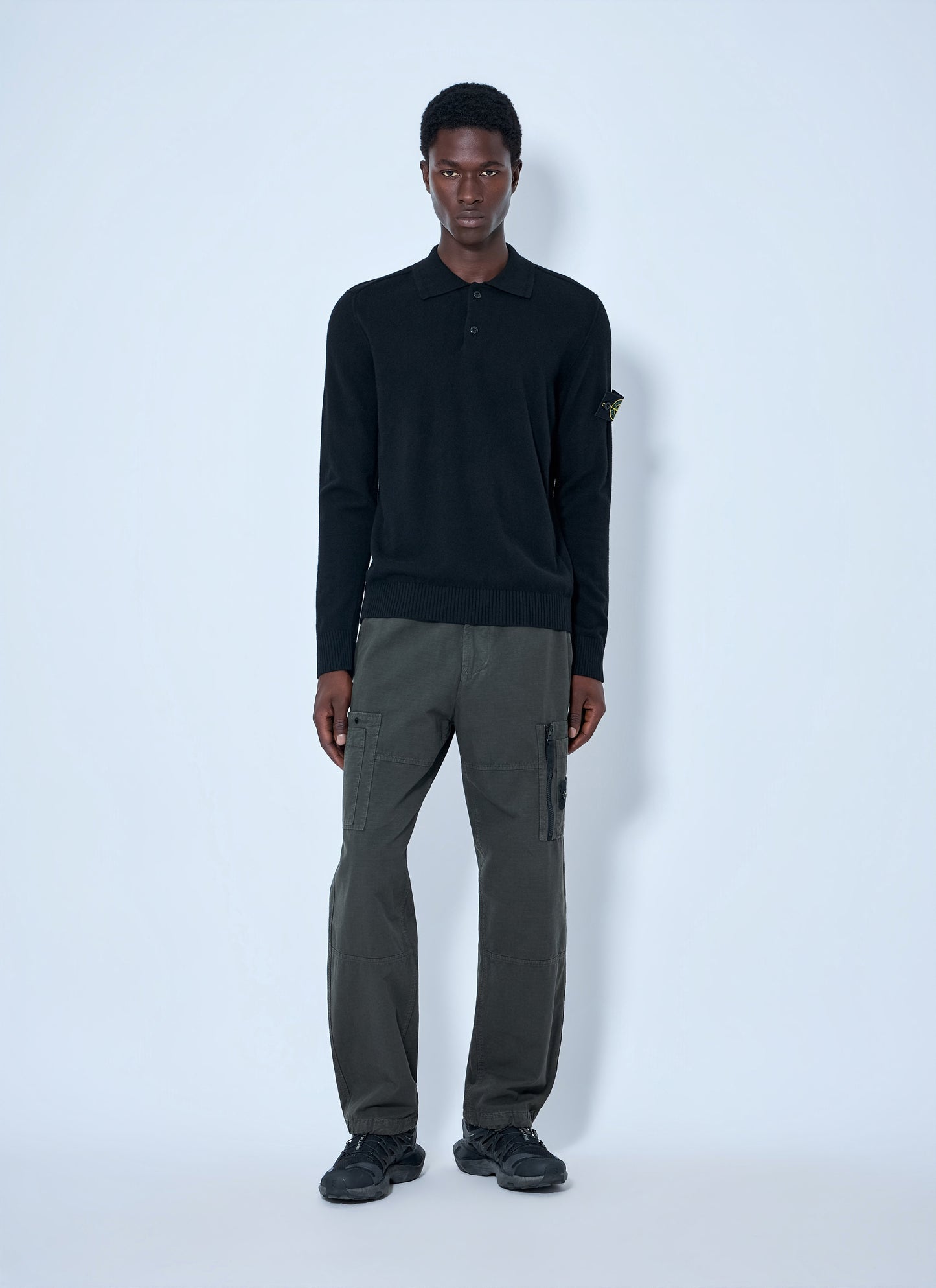 Stone Island Men Long Sleeve Polo Knit STONE ISLAND