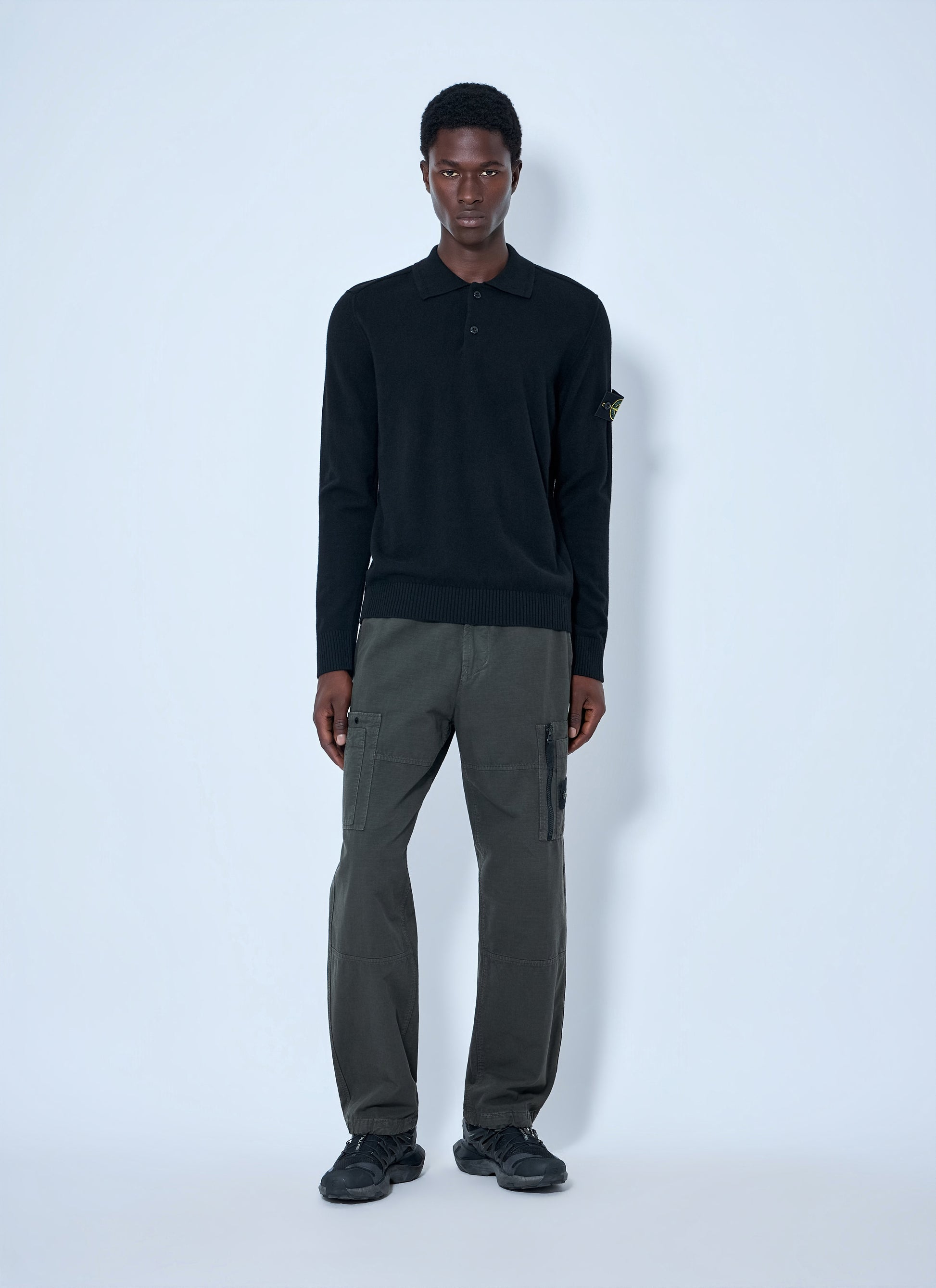 Stone Island Men Long Sleeve Polo Knit STONE ISLAND