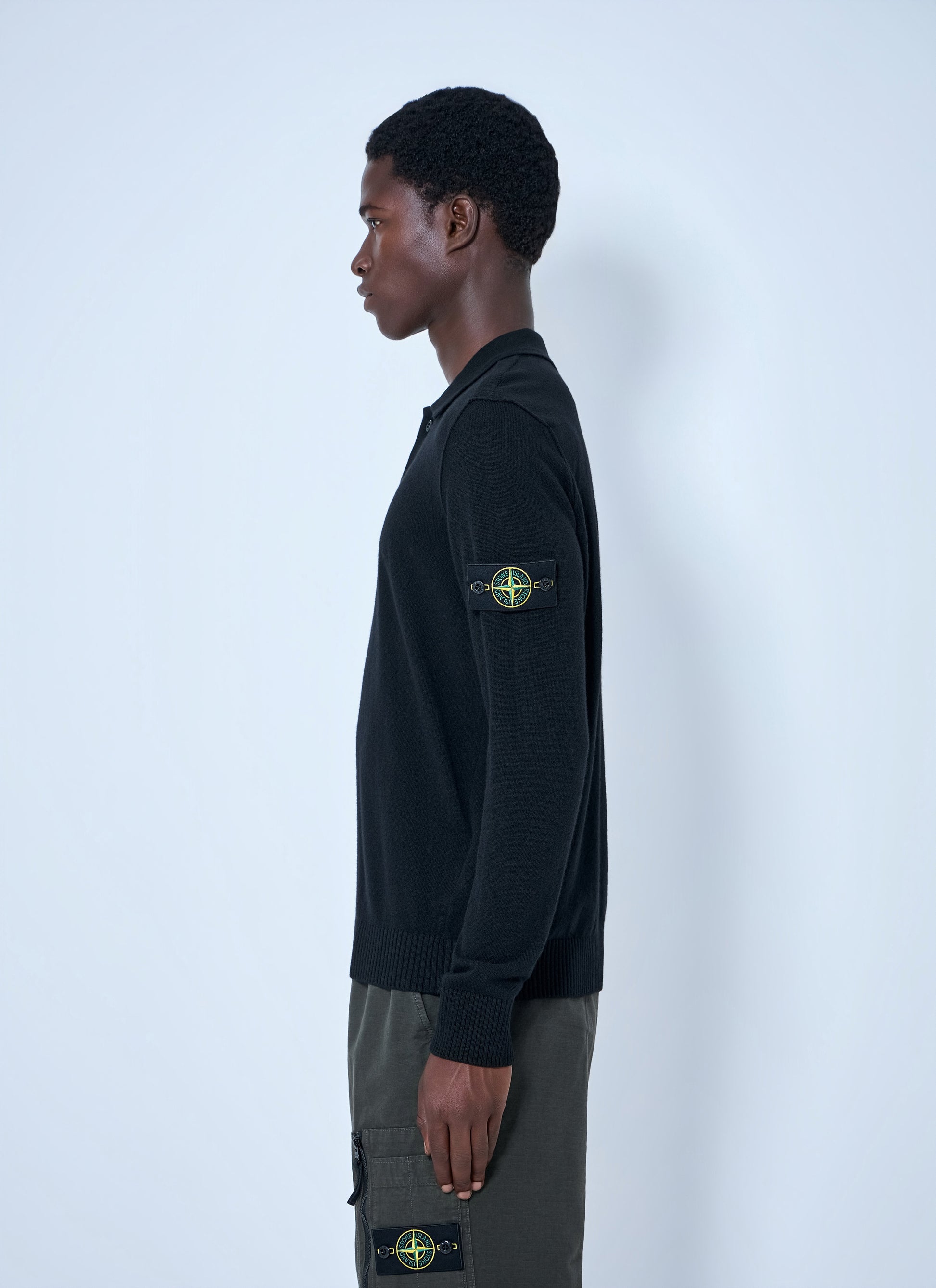 Stone Island Men Long Sleeve Polo Knit STONE ISLAND