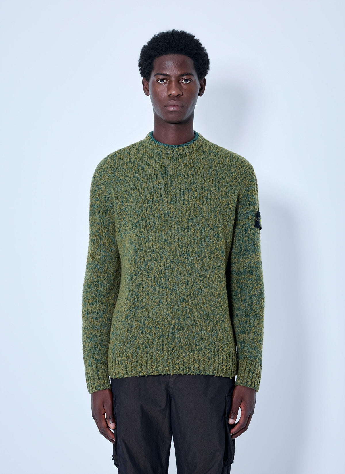 Stone Island Men Crewneck Textured Knit Sweater STONE ISLAND