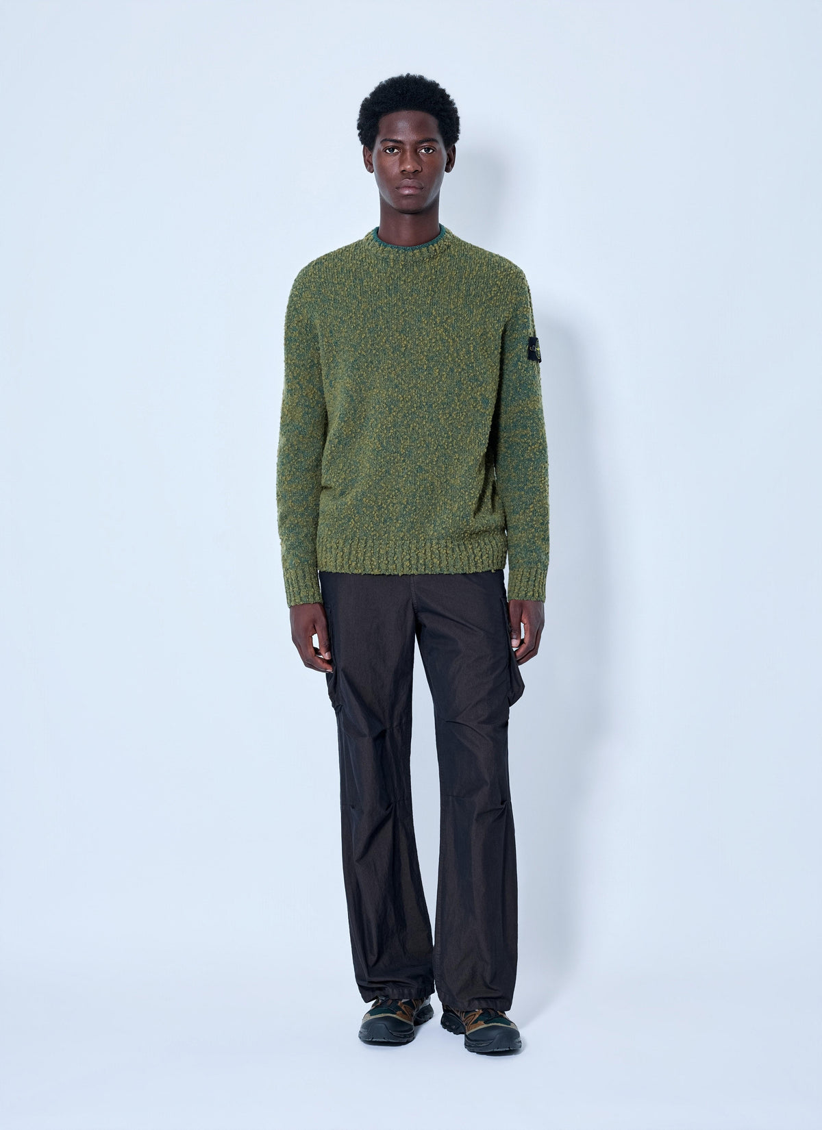 Stone Island Men Crewneck Textured Knit Sweater STONE ISLAND