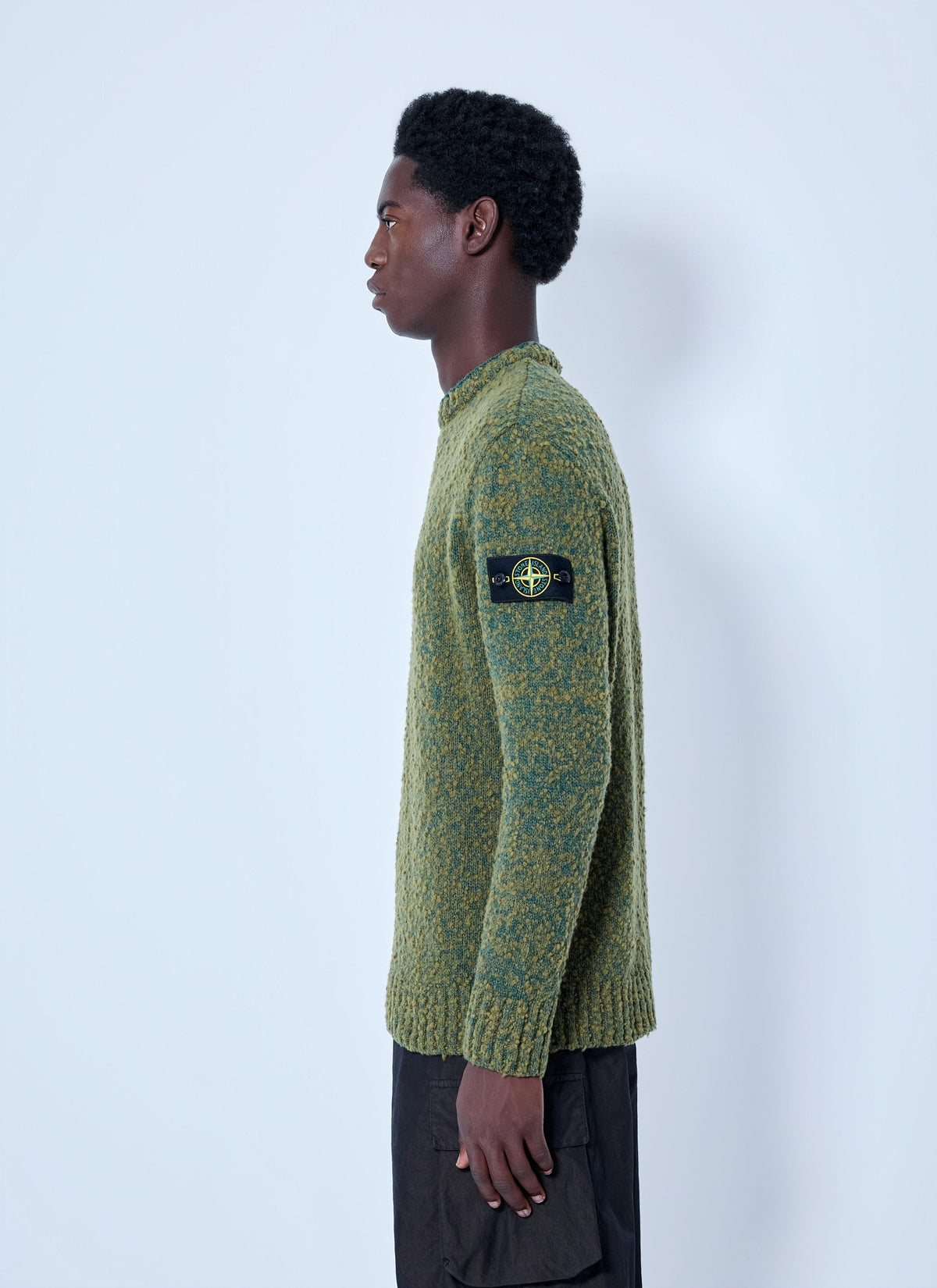 Stone Island Men Crewneck Textured Knit Sweater STONE ISLAND