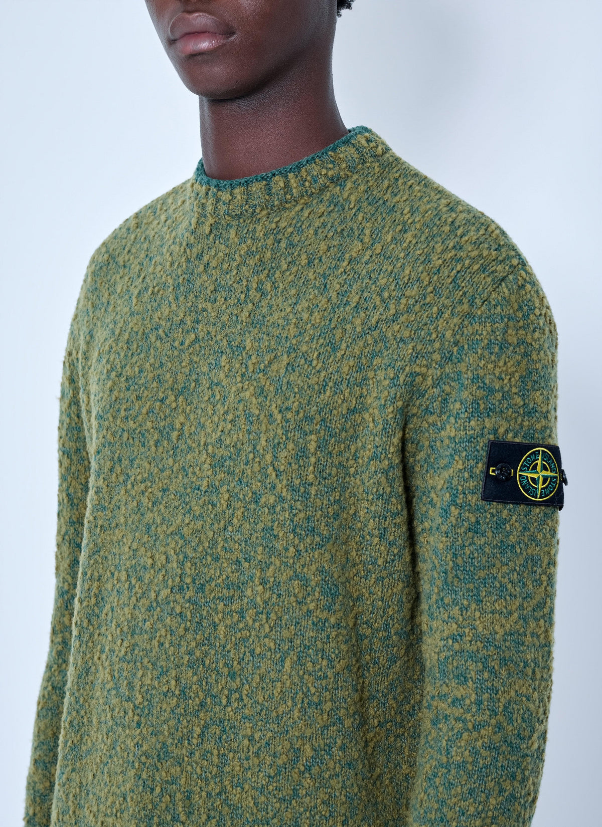 Stone Island Men Crewneck Textured Knit Sweater STONE ISLAND