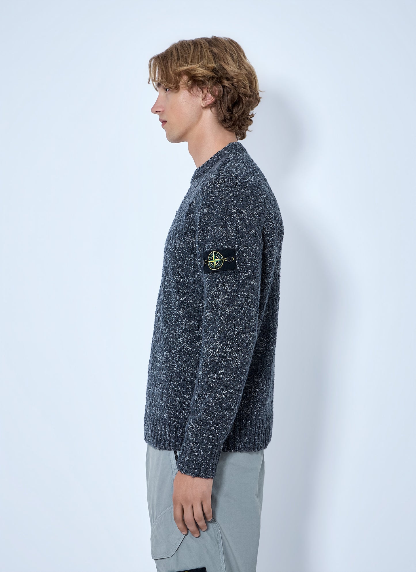 Stone Island Men Crewneck Wool-Blend Sweater STONE ISLAND