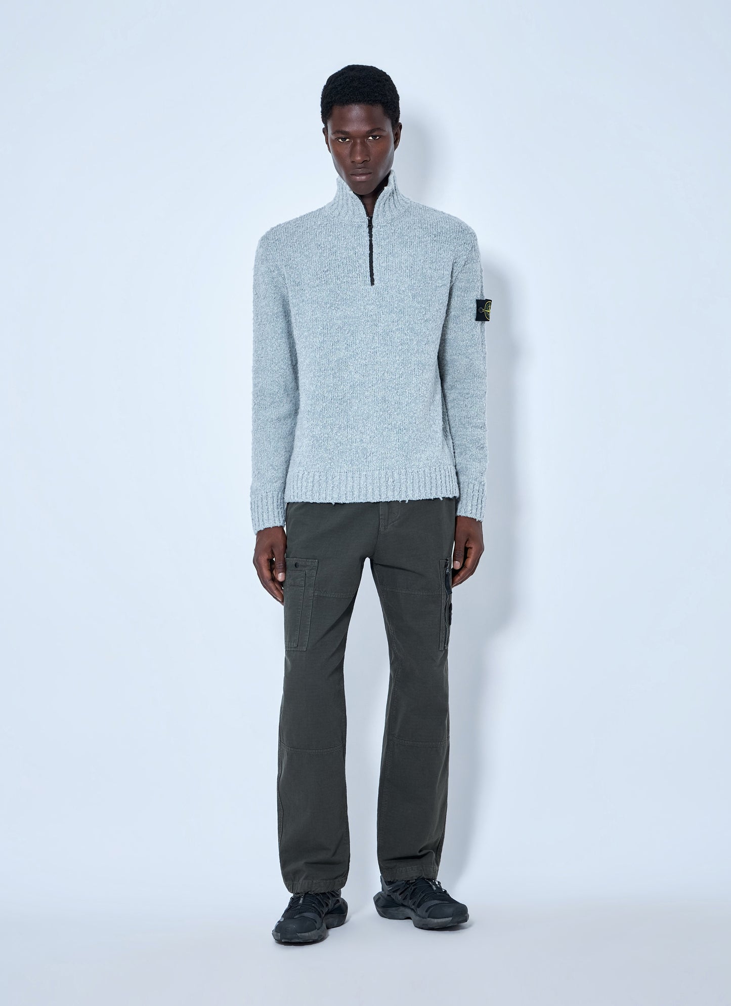 Stone Island Men Half-Zip Wool Sweater STONE ISLAND