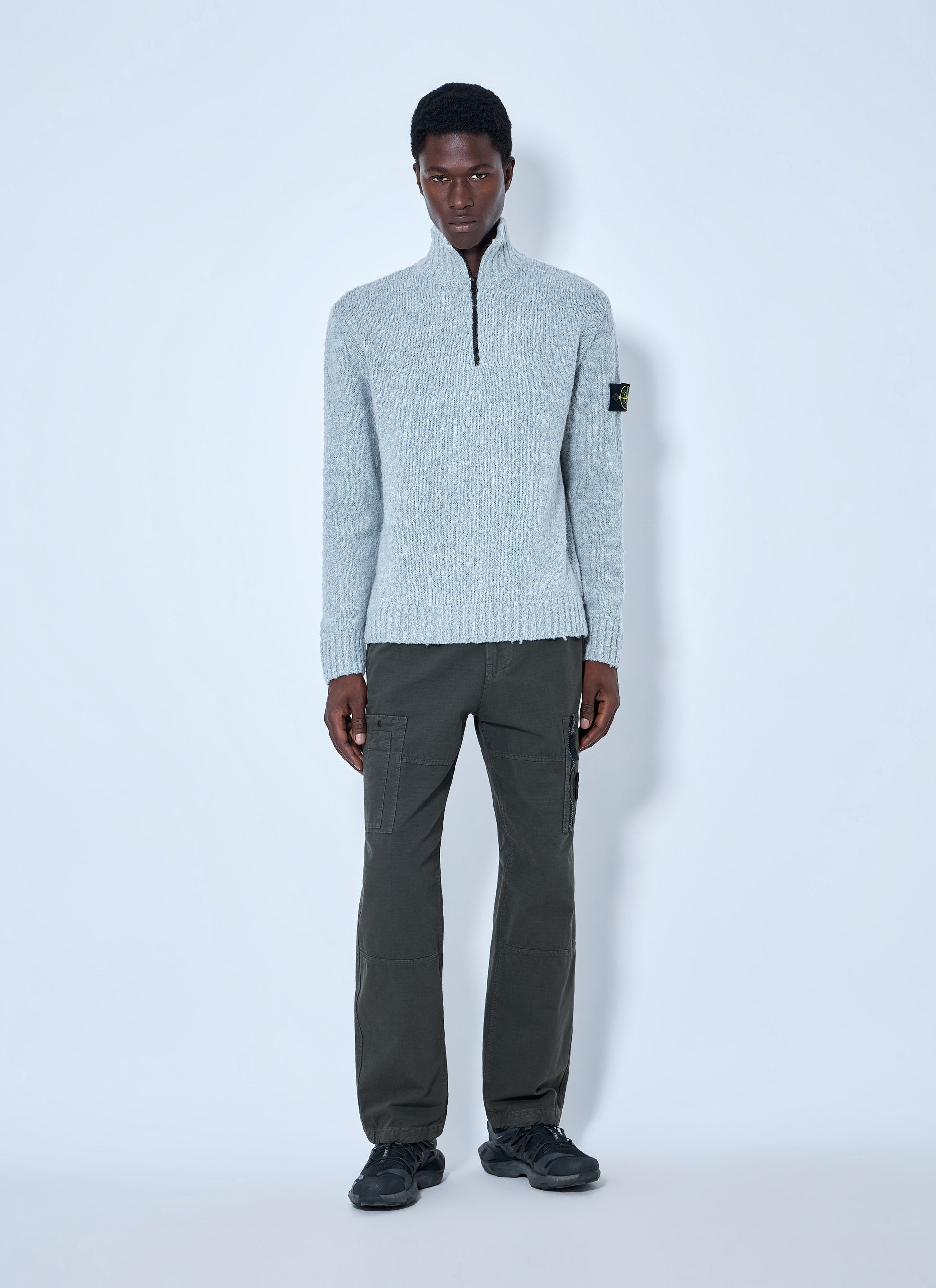 Stone Island Men Half-Zip Wool Sweater STONE ISLAND