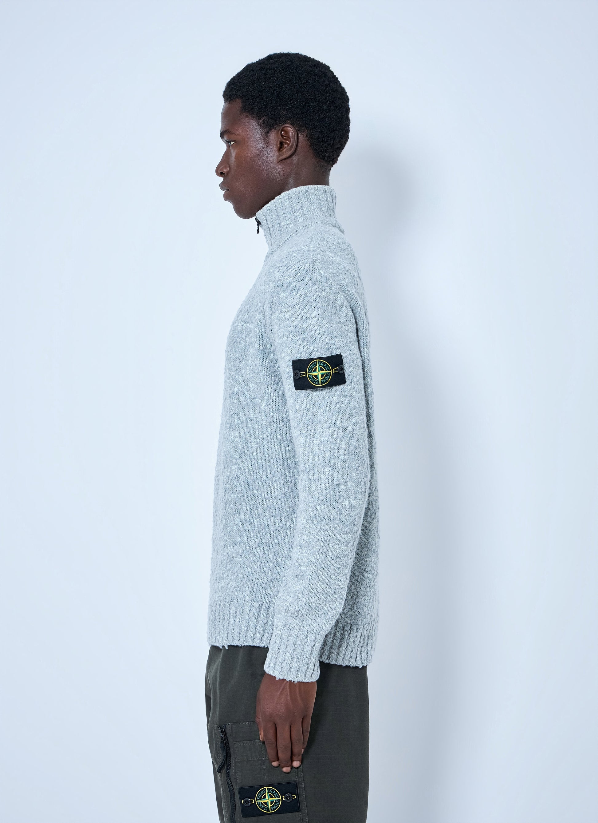 Stone Island Men Half-Zip Wool Sweater STONE ISLAND