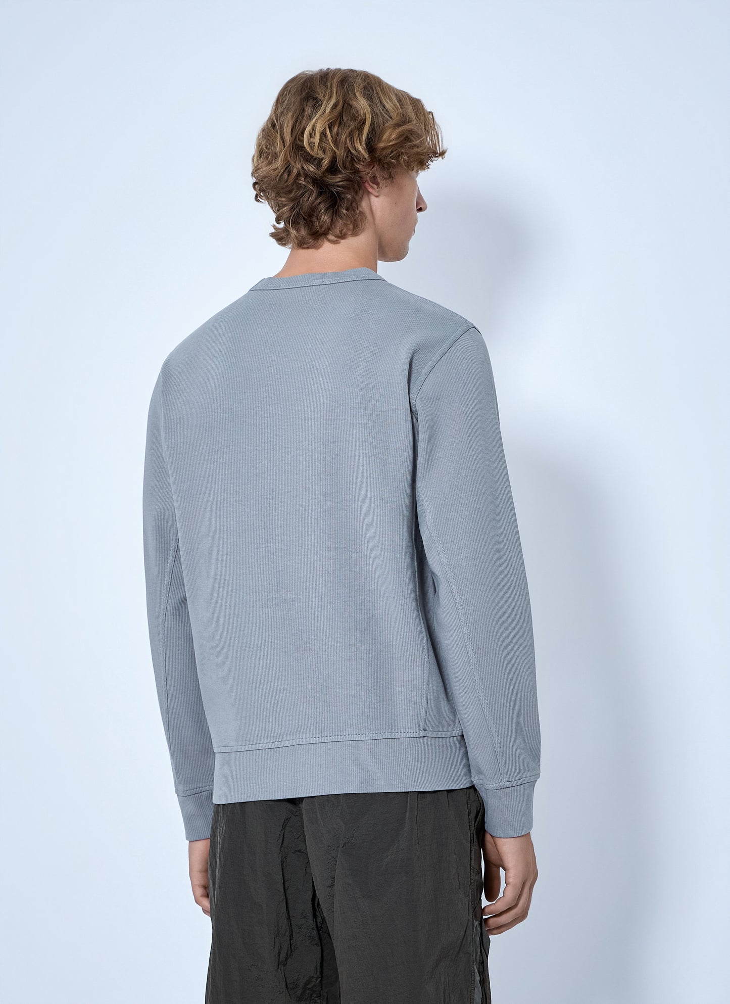 Stone Island Men Crewneck Sweatshirt With Sleeve Logo Patch STONE ISLAND