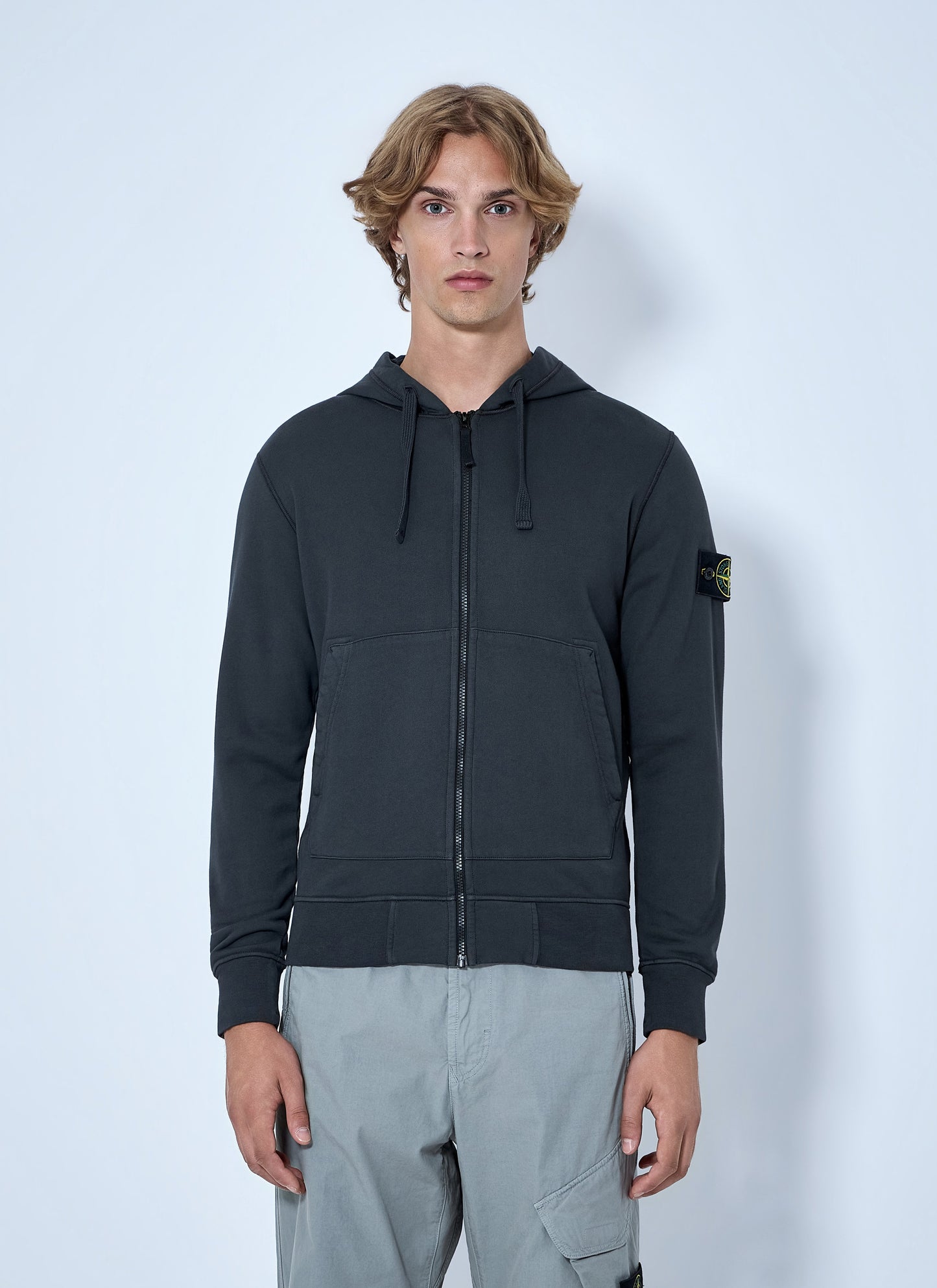 Stone Island Men Hooded Zip-Up Sweatshirt STONE ISLAND