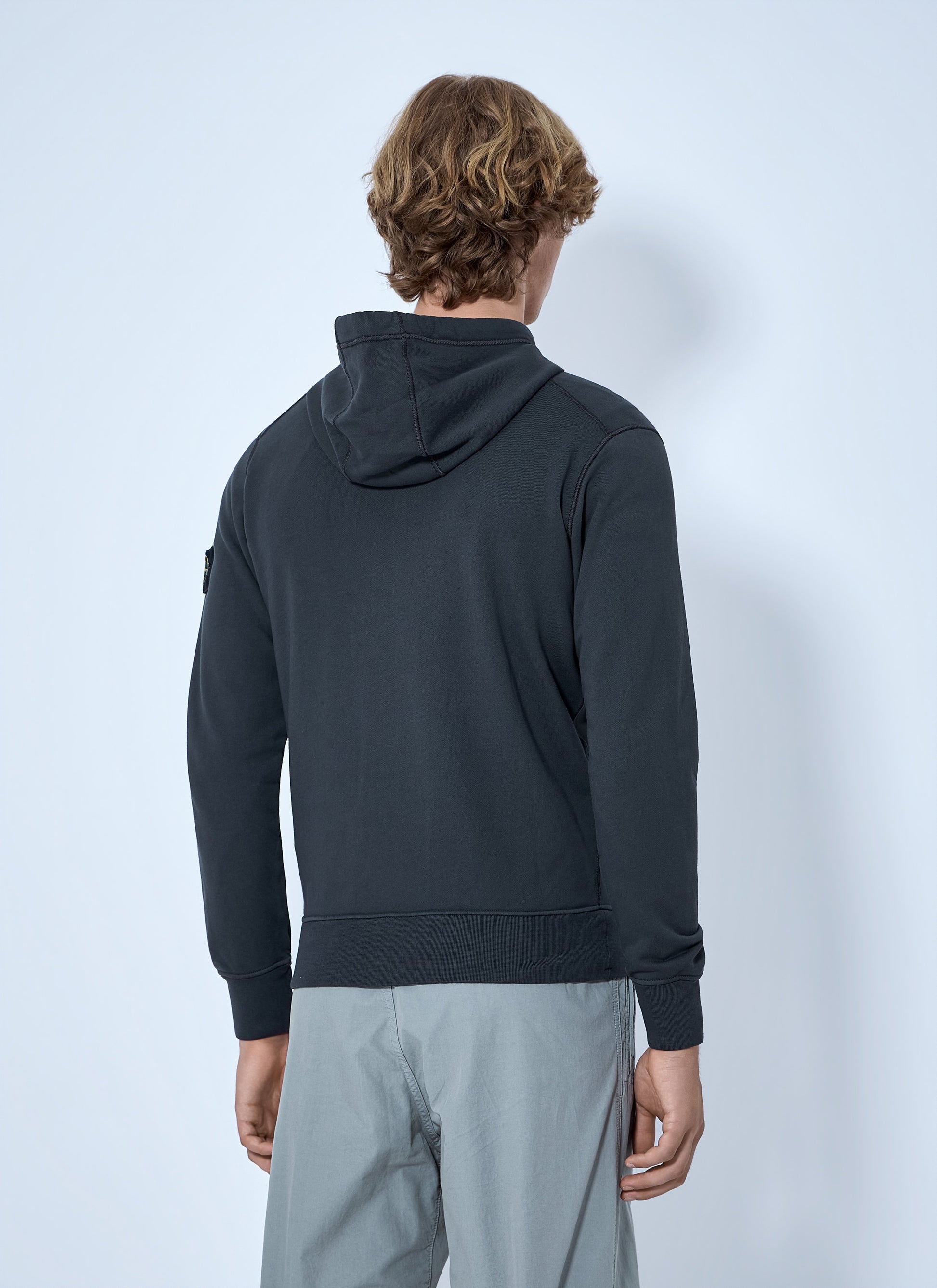 Stone Island Men Hooded Zip-Up Sweatshirt STONE ISLAND