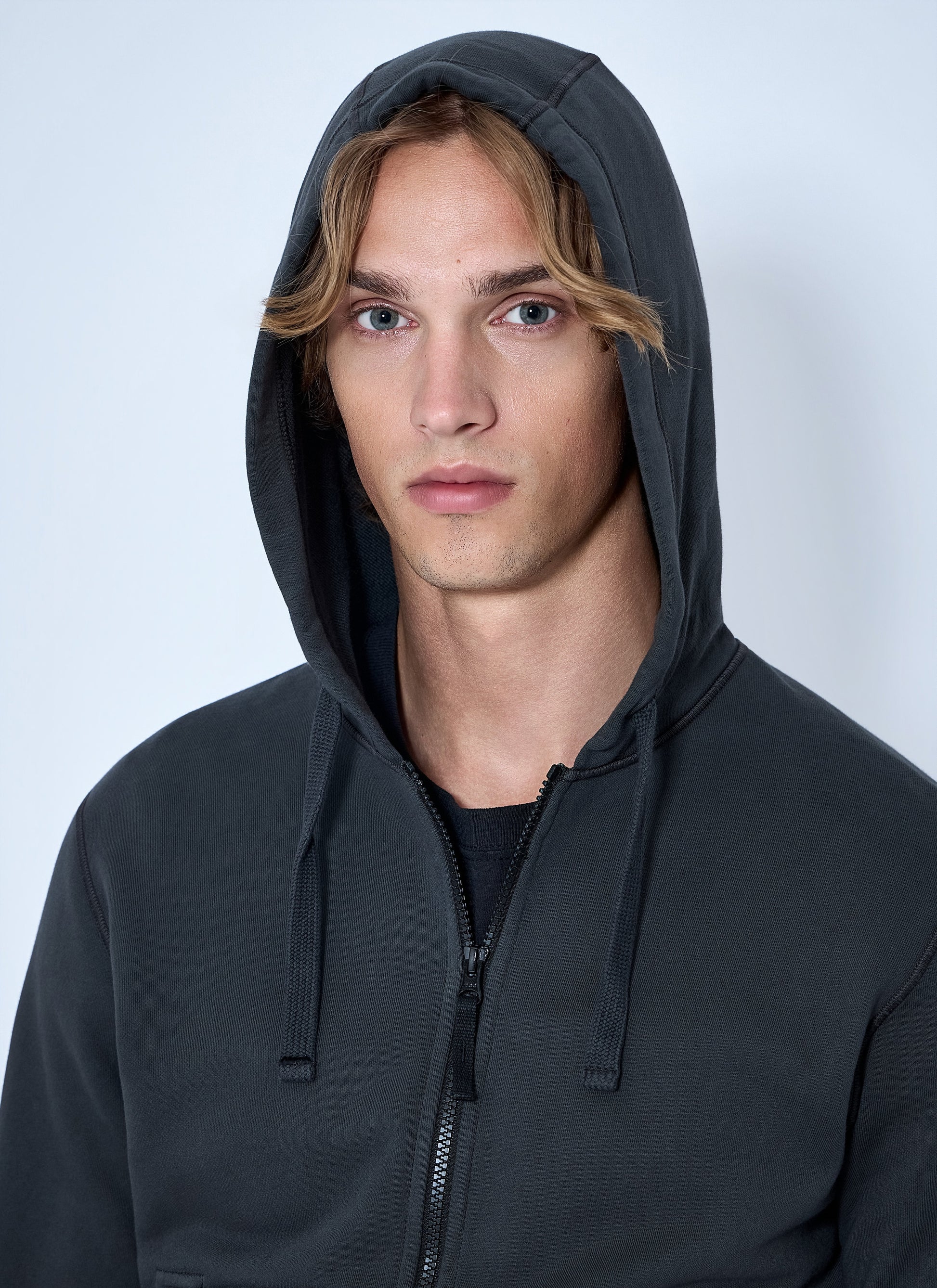 Stone Island Men Hooded Zip-Up Sweatshirt STONE ISLAND