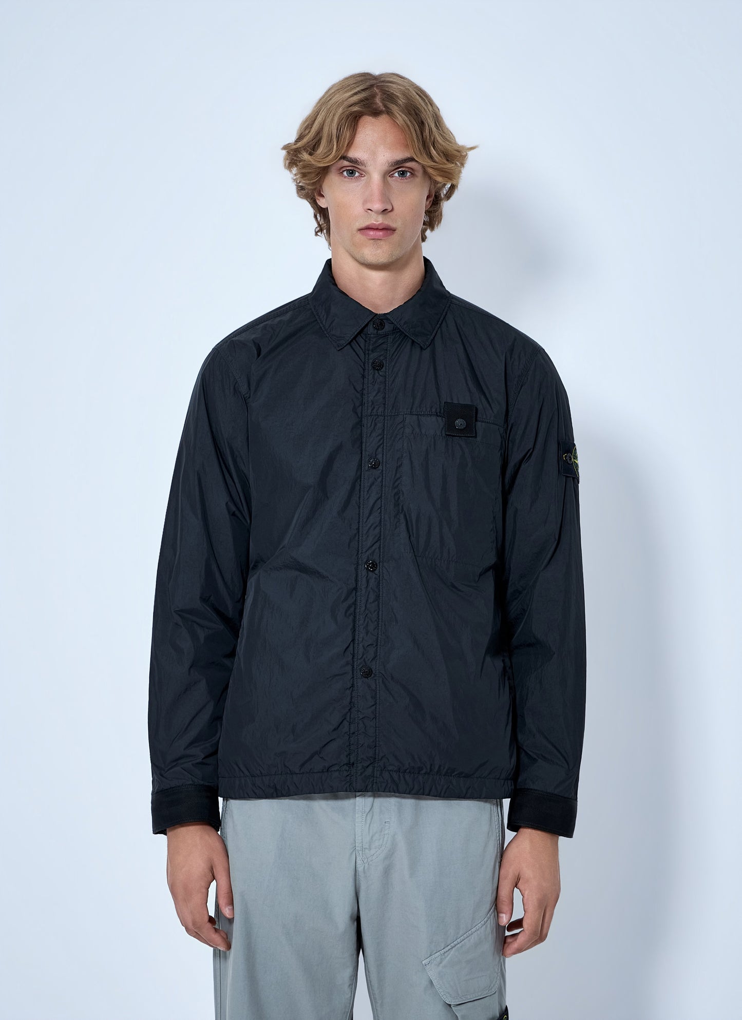 Stone Island Men Button-Up Nylon Jacket STONE ISLAND