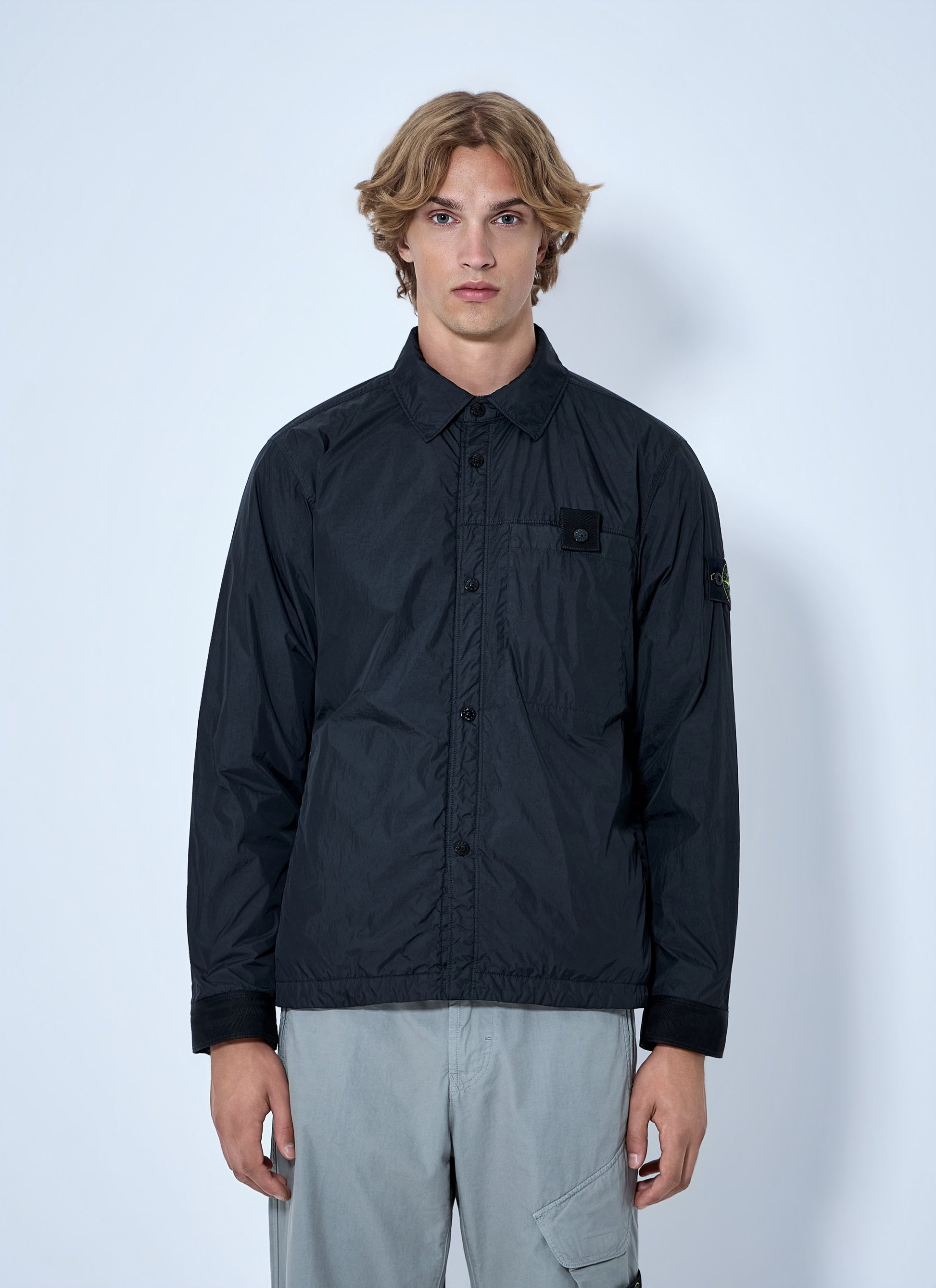 Stone Island Men Button-Up Nylon Jacket STONE ISLAND