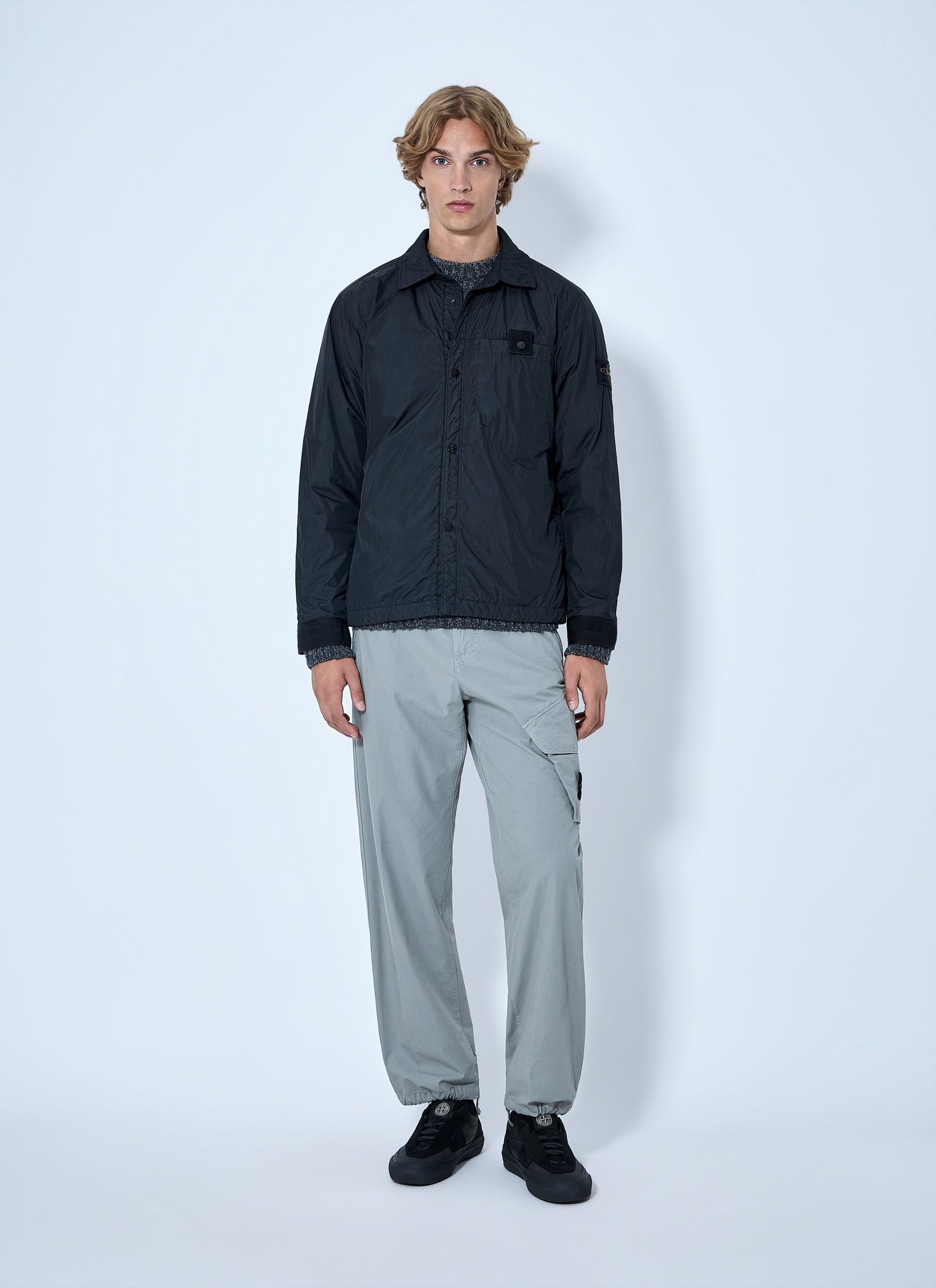 Stone Island Men Button-Up Nylon Jacket STONE ISLAND
