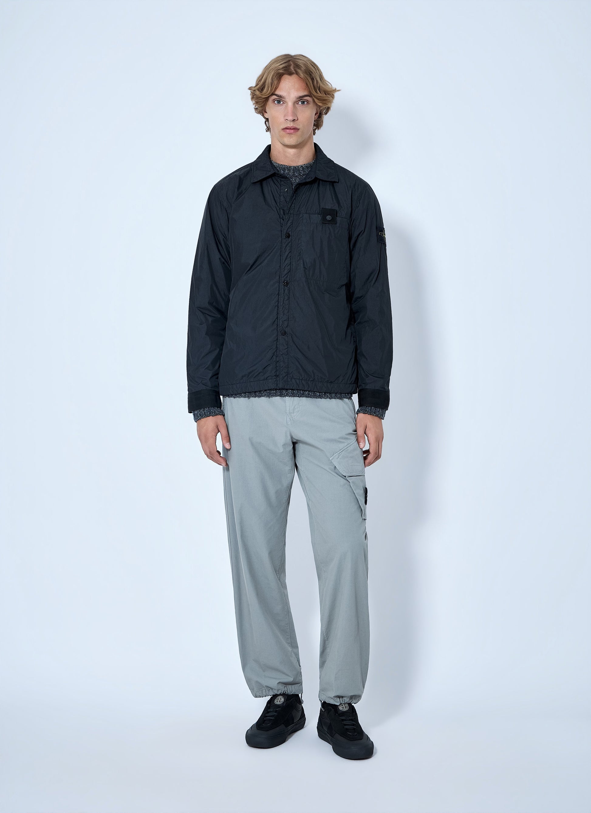 Stone Island Men Button-Up Nylon Jacket STONE ISLAND