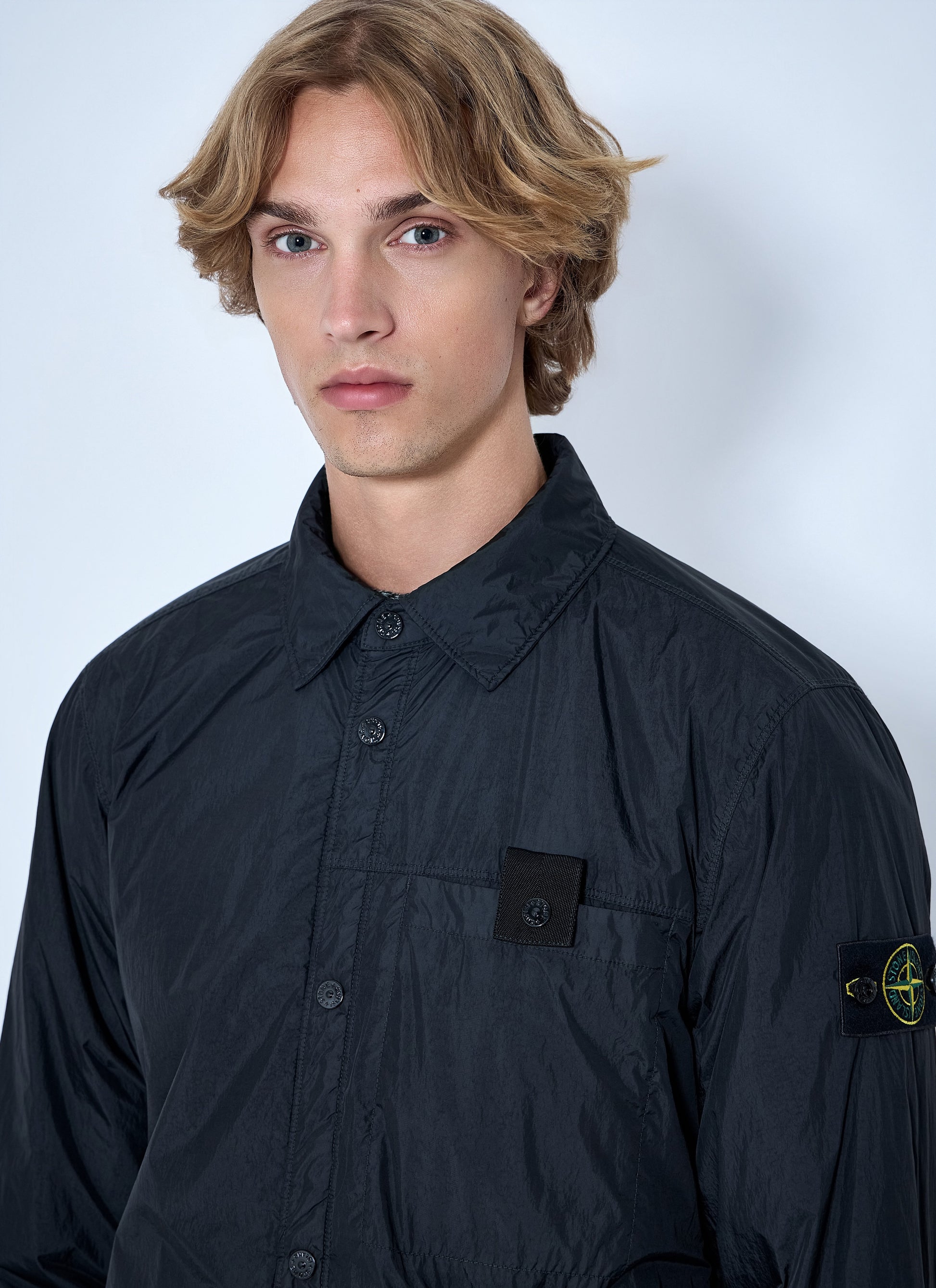 Stone Island Men Button-Up Nylon Jacket STONE ISLAND