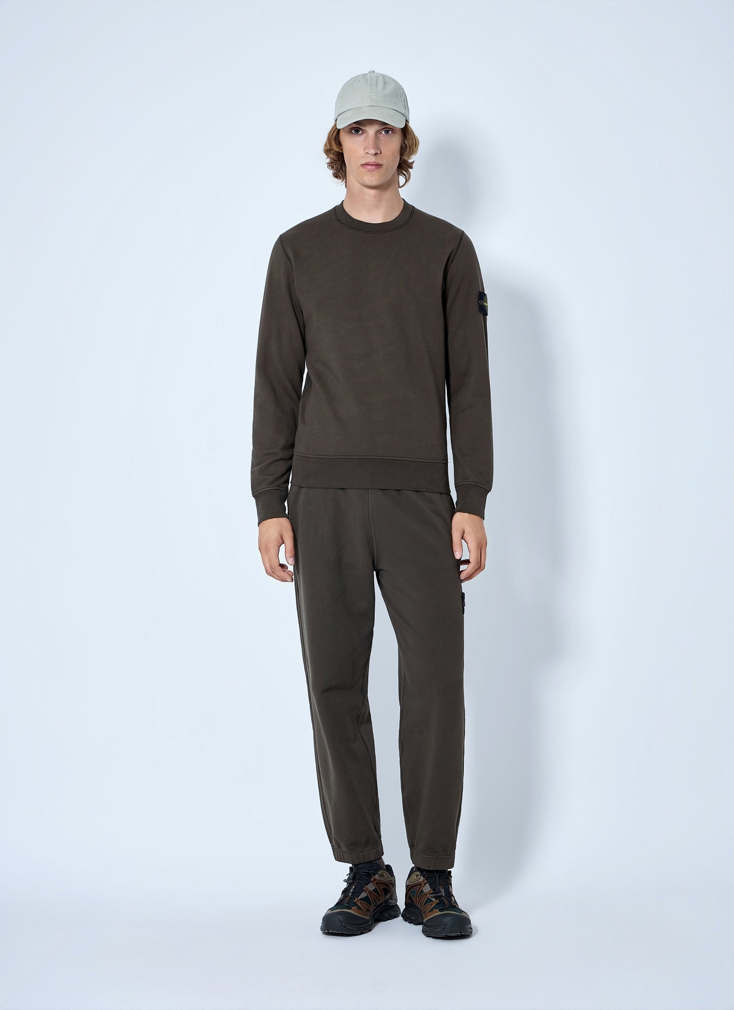 Stone Island Men Crewneck Sweatshirt With Sleeve Patch