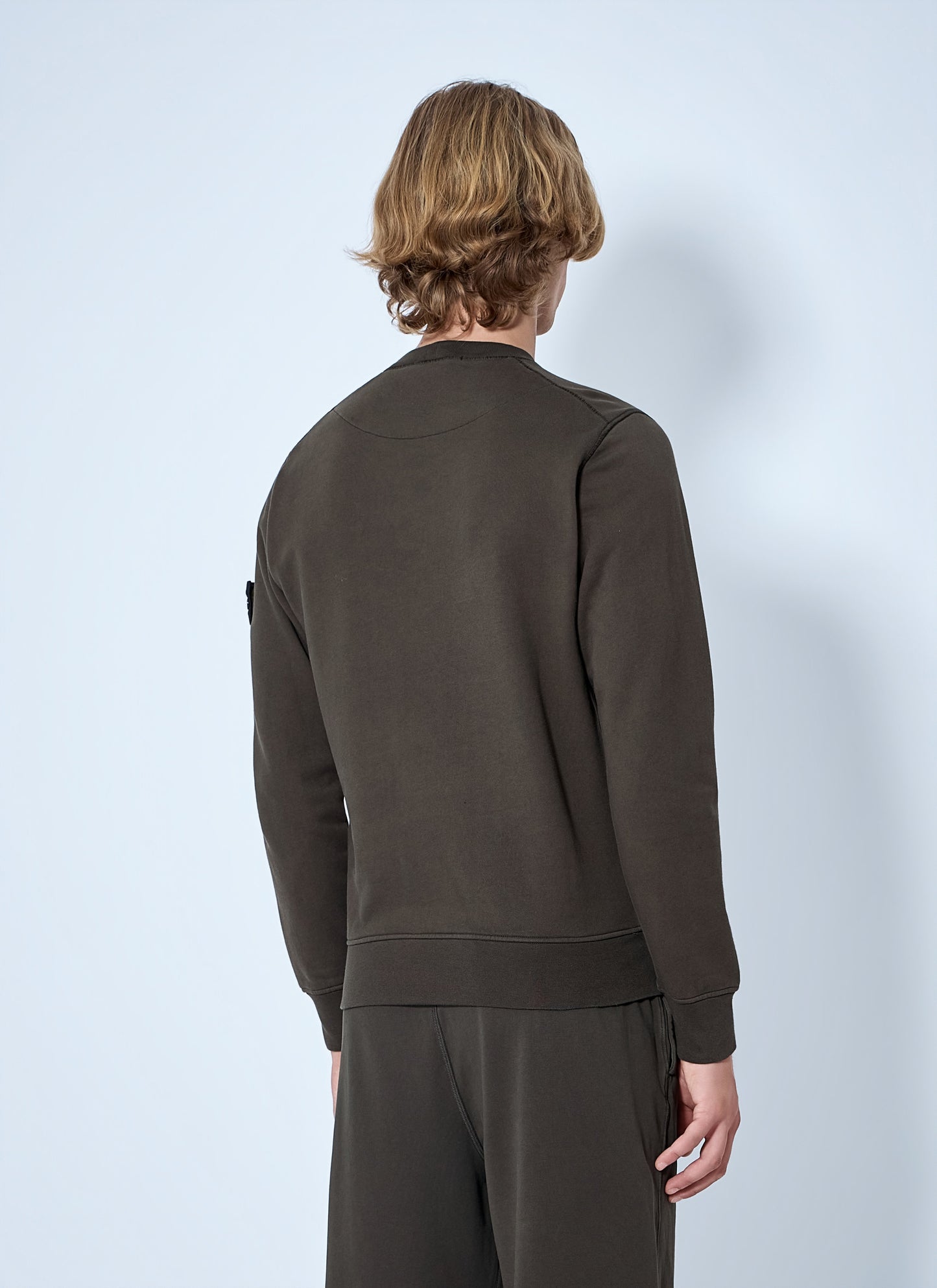 Stone Island Men Crewneck Sweatshirt With Sleeve Patch