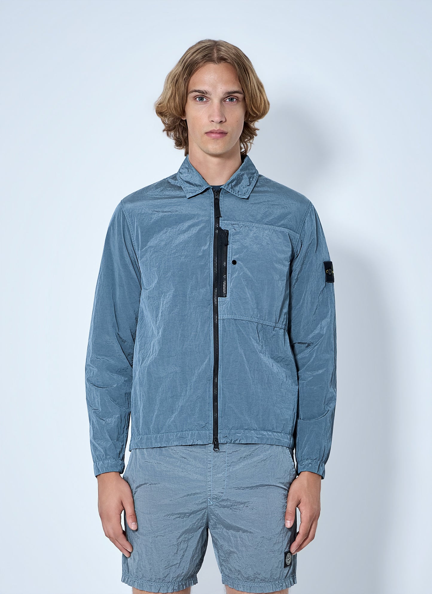 Stone Island Men Zip-Up Jacket With Chest Pocket