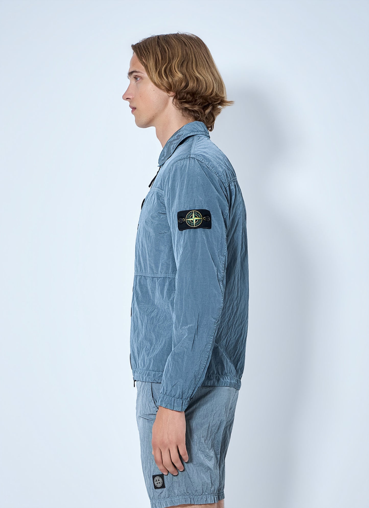Stone Island Men Zip-Up Jacket With Chest Pocket