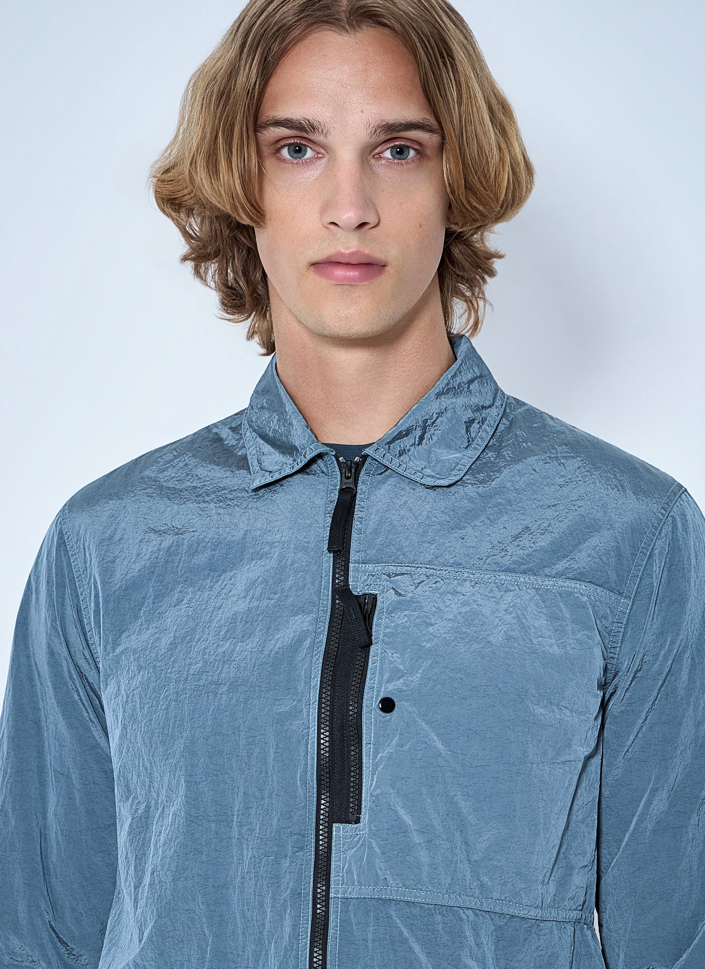 Stone Island Men Zip-Up Jacket With Chest Pocket