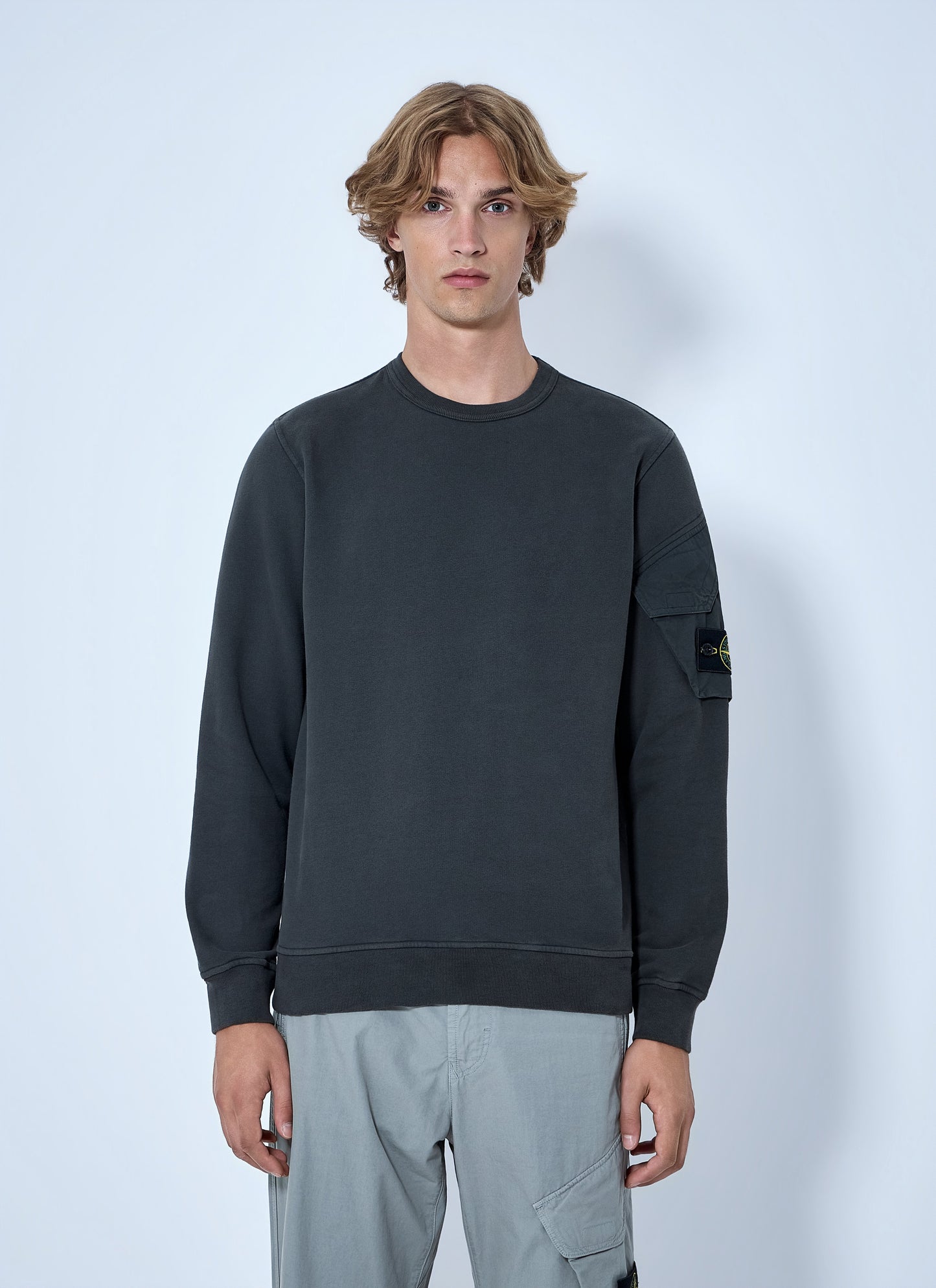 Stone Island Men Crewneck Sweatshirt With Sleeve Pocket STONE ISLAND