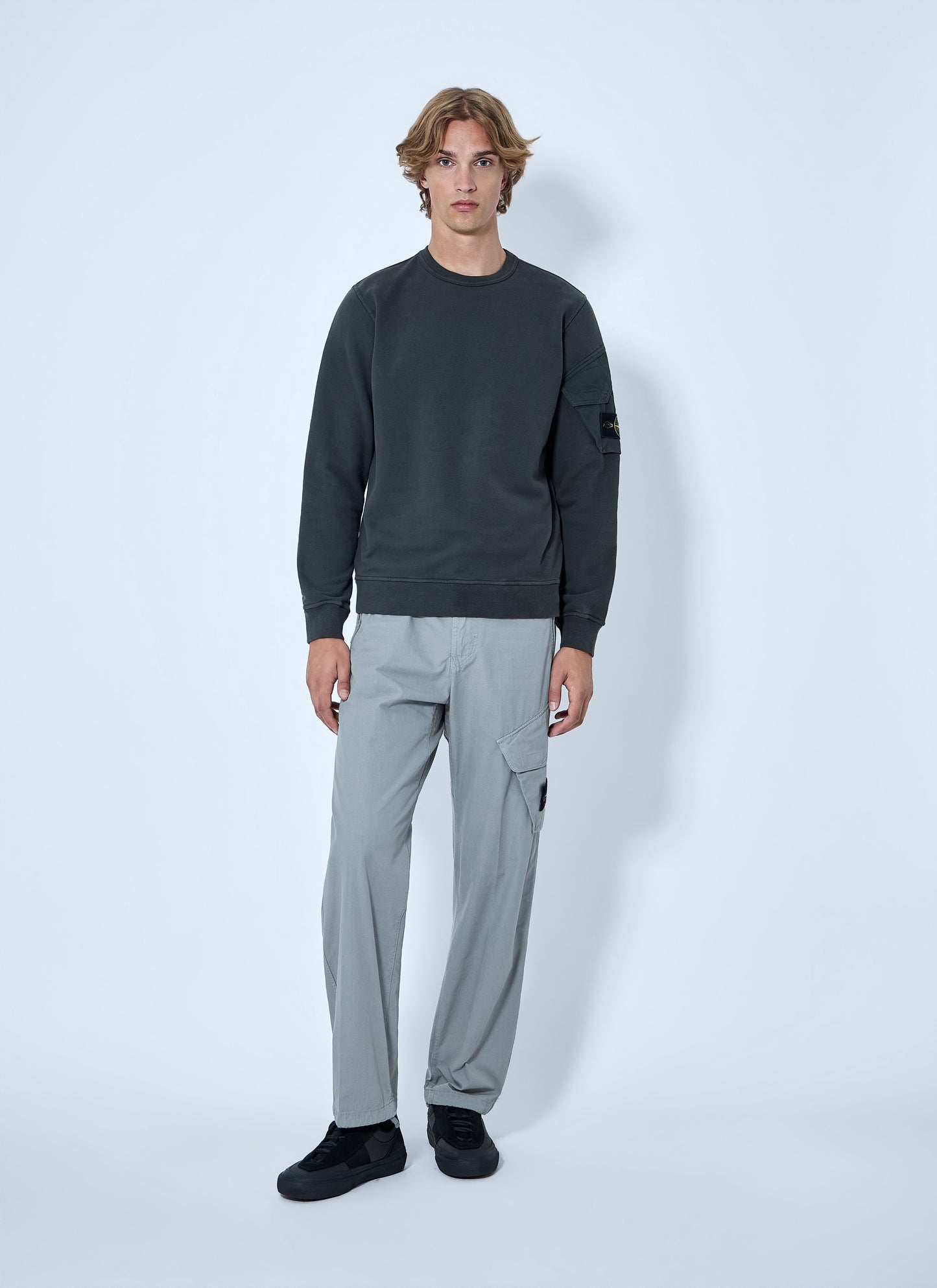 Stone Island Men Crewneck Sweatshirt With Sleeve Pocket STONE ISLAND