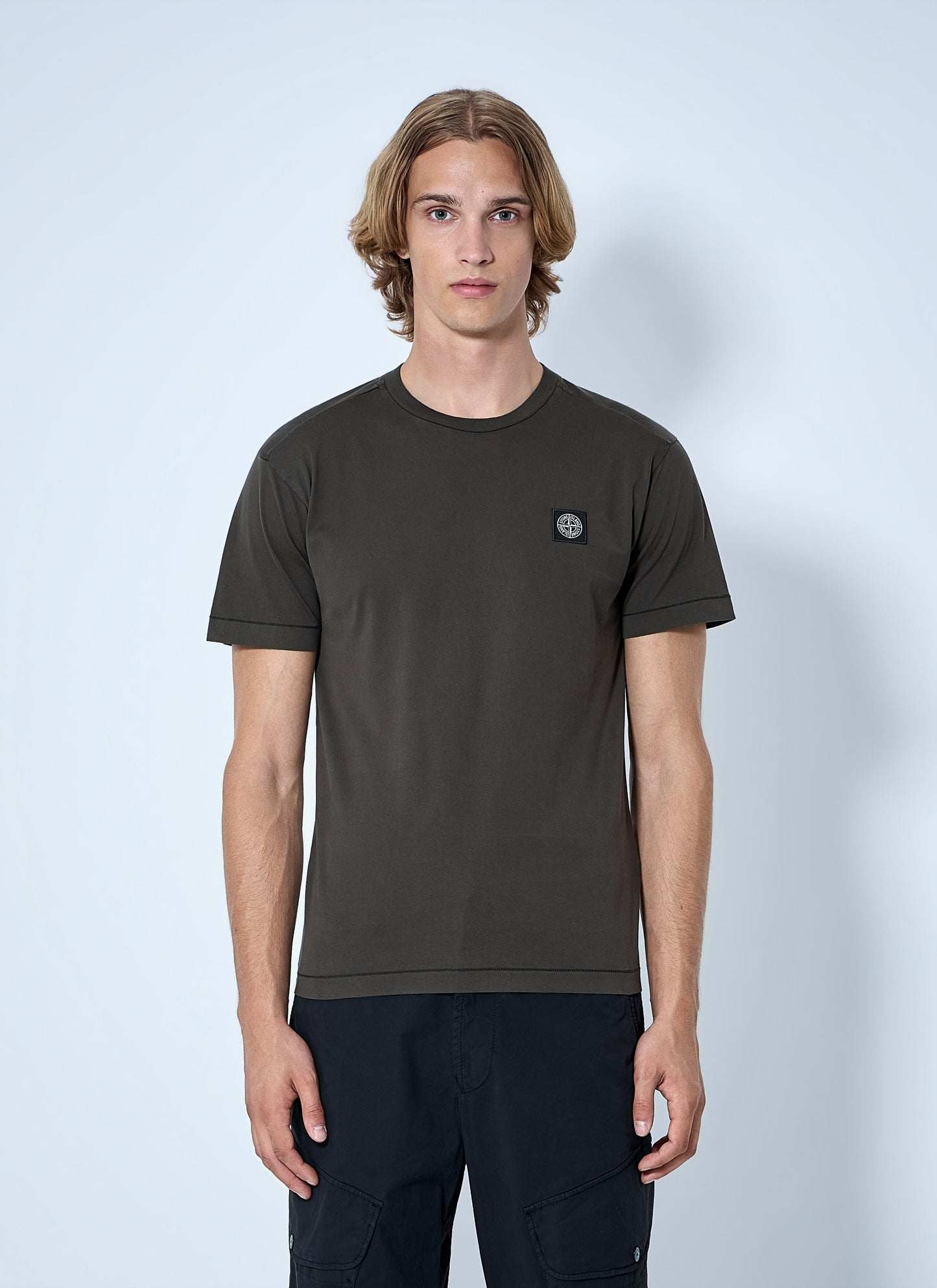 Stone Island Men Logo Motif Cotton T-Shirt