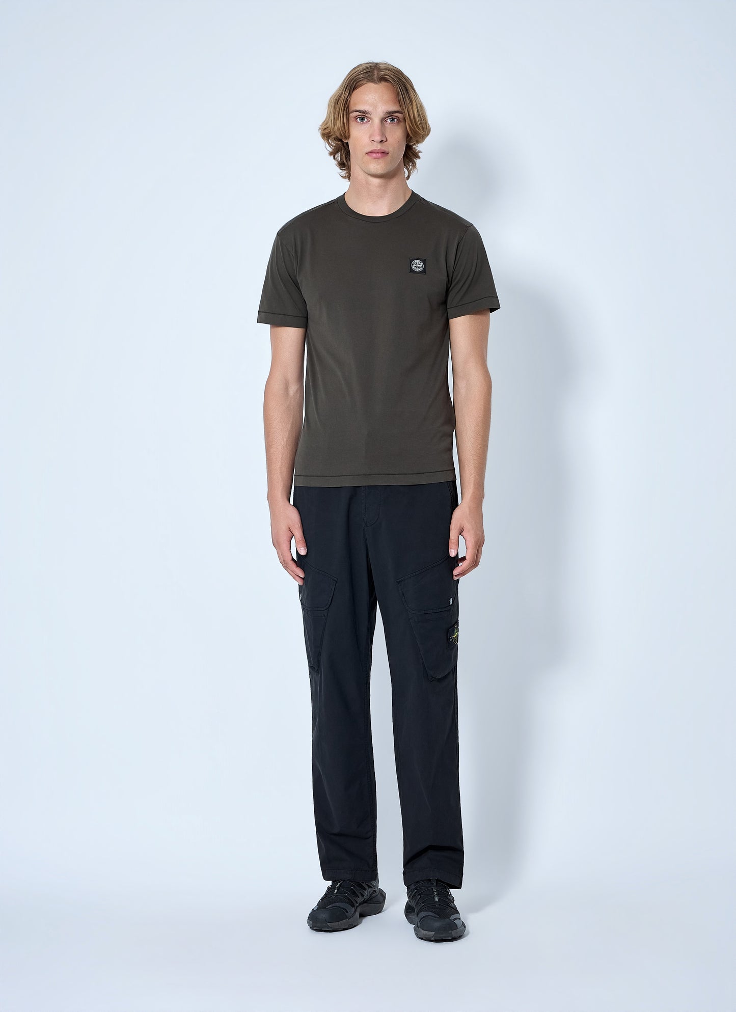 Stone Island Men Logo Motif Cotton T-Shirt