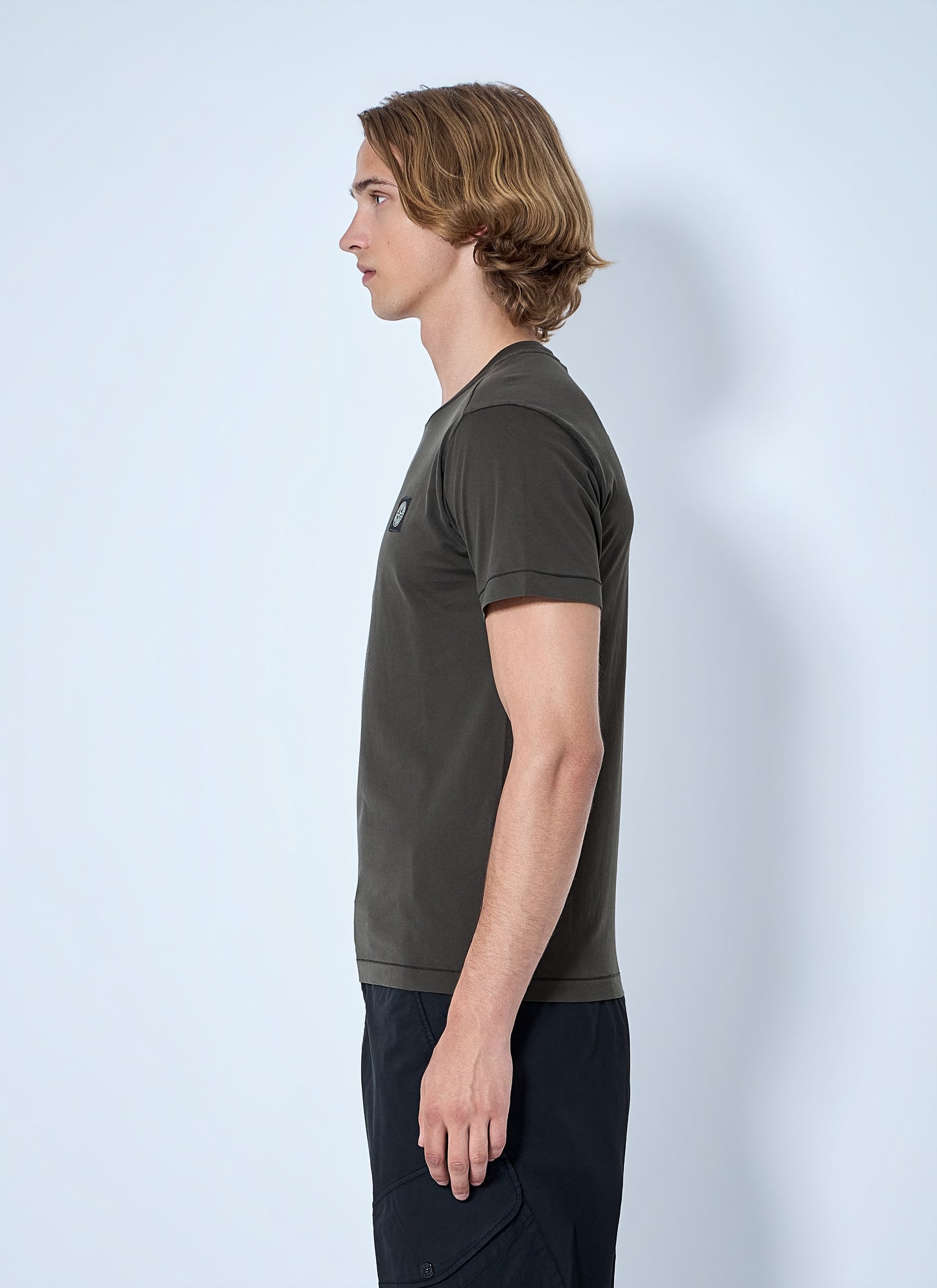 Stone Island Men Logo Motif Cotton T-Shirt