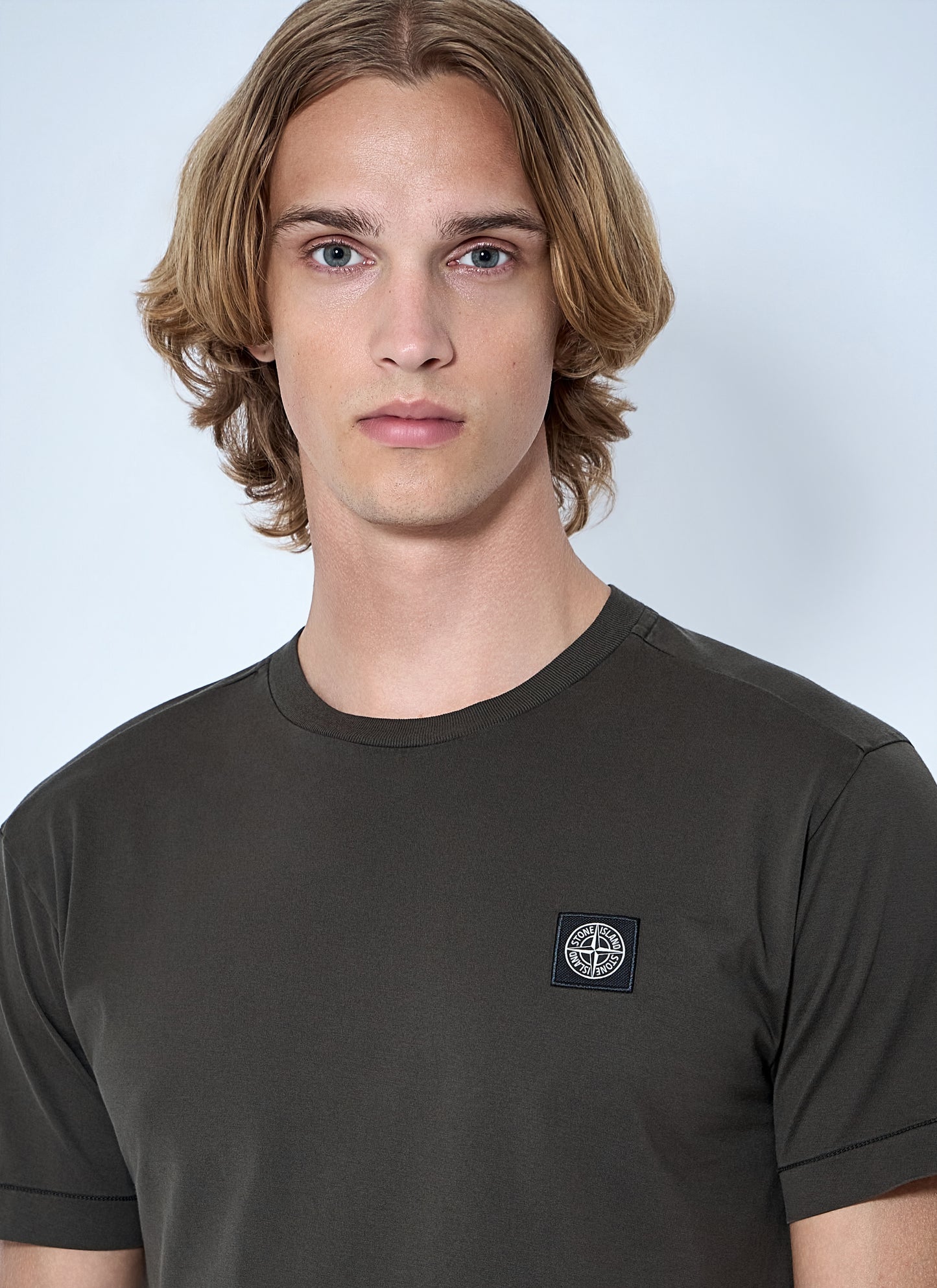 Stone Island Men Logo Motif Cotton T-Shirt